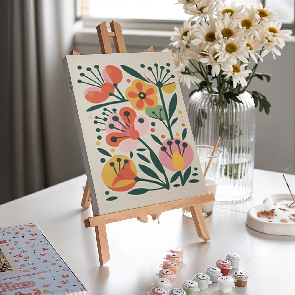 Måla efter siffror - 6 minimålningar | Boho blomset