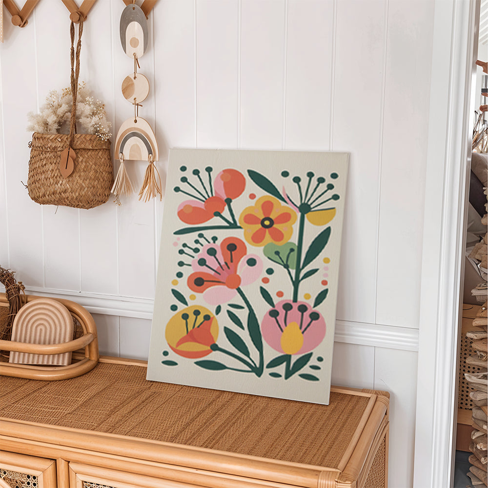 Måla efter siffror - 6 minimålningar | Boho blomset