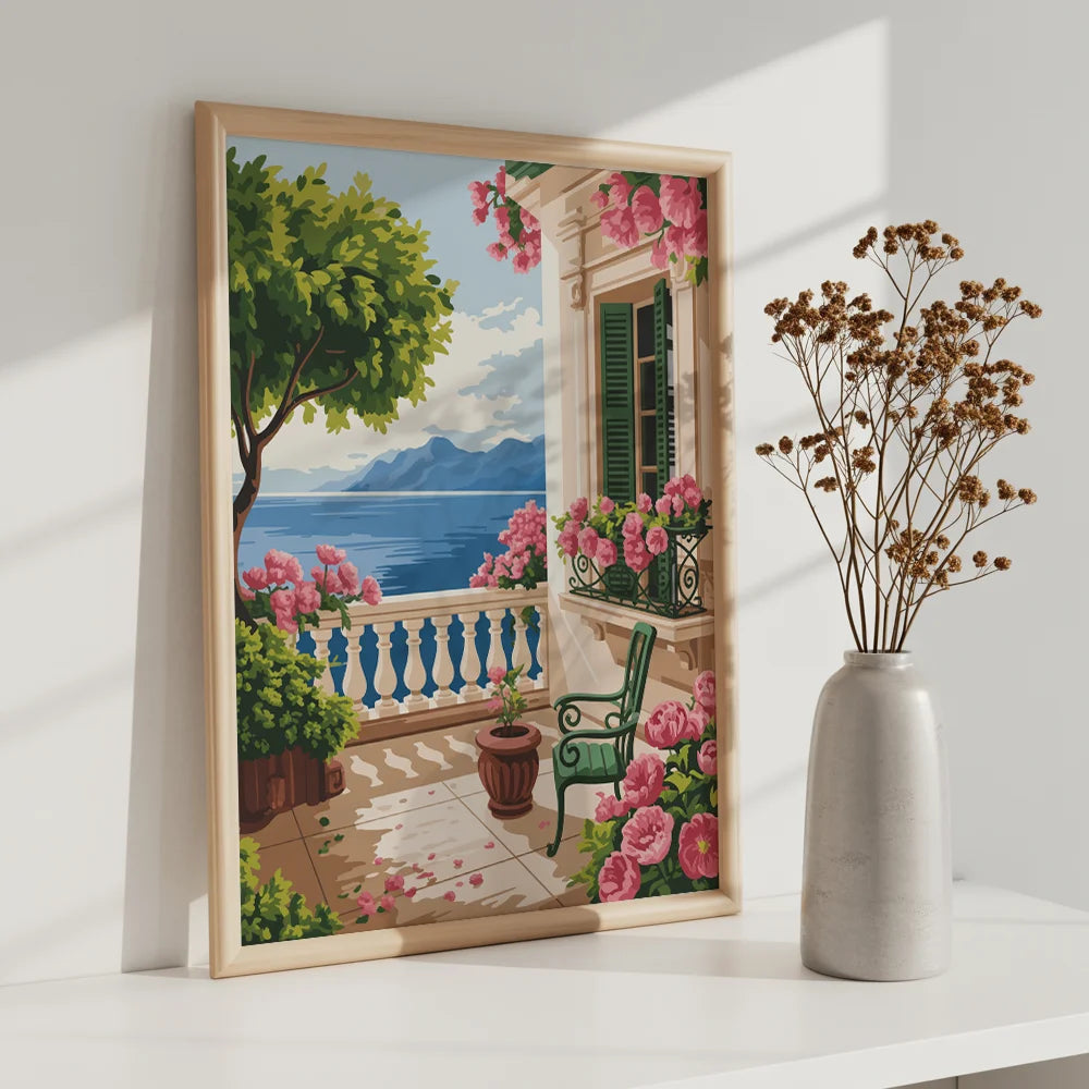 Måla efter siffror - Blommande balkong