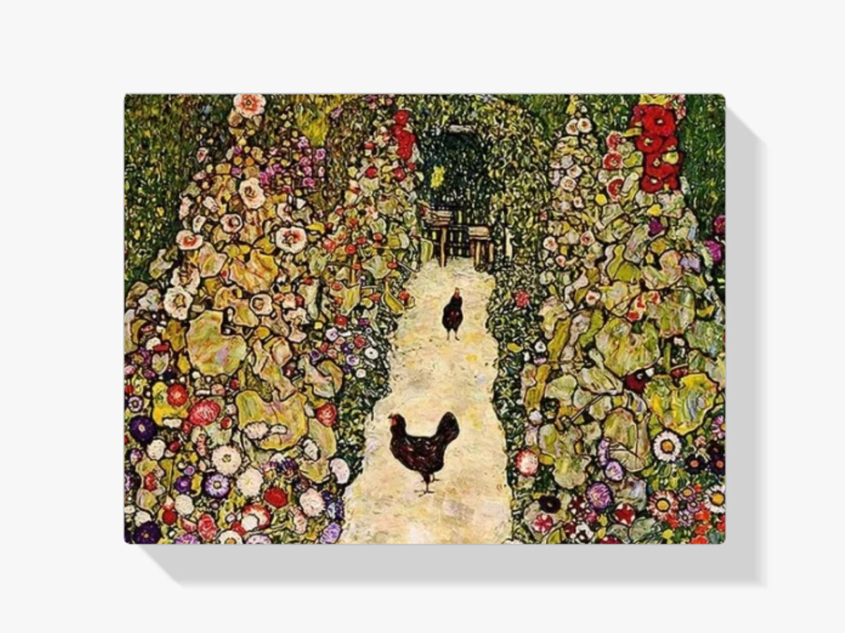 Malen nach Zahlen - Gartenweg mit Hühnern