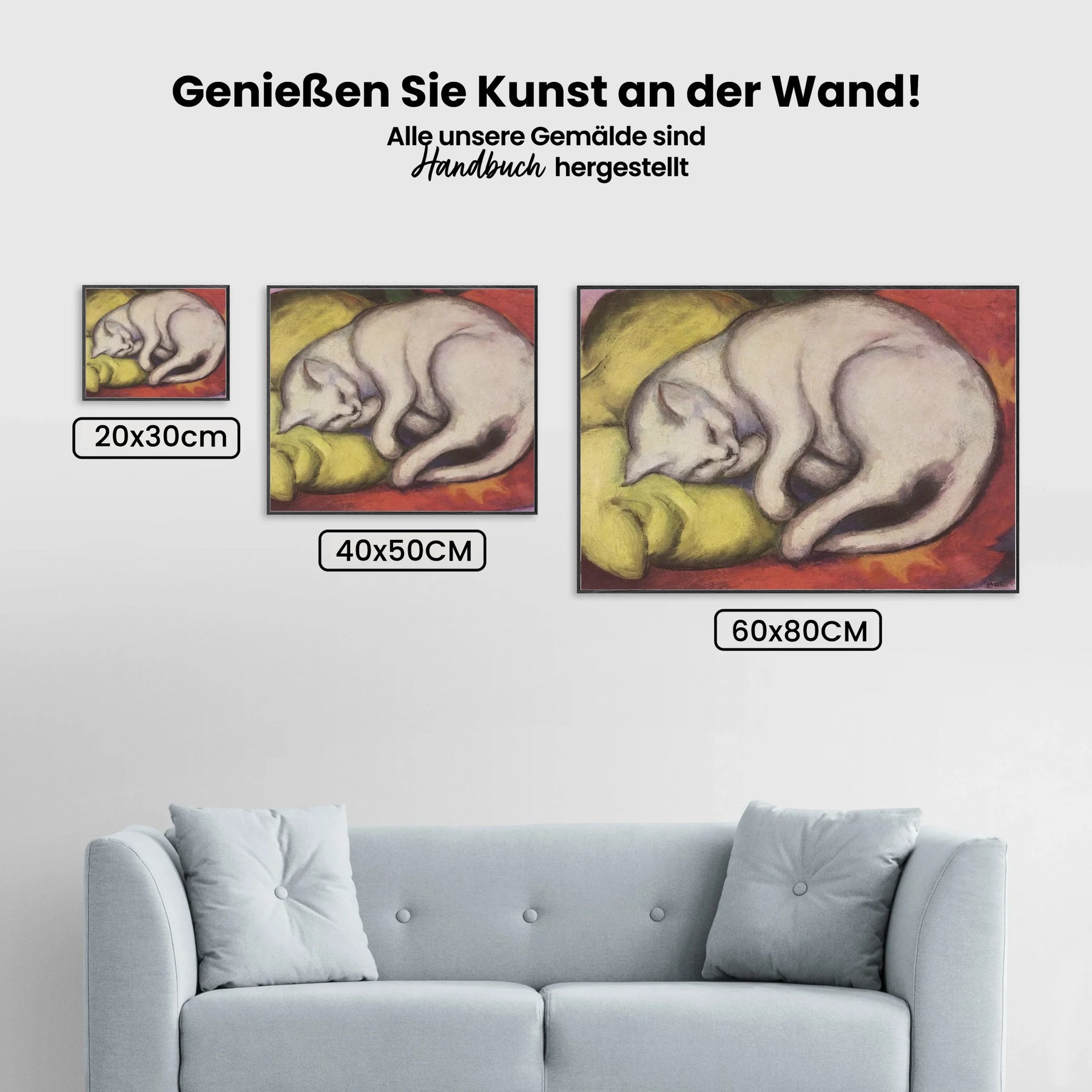 Malen nach Zahlen – Katze auf gelbem Kopfkissen