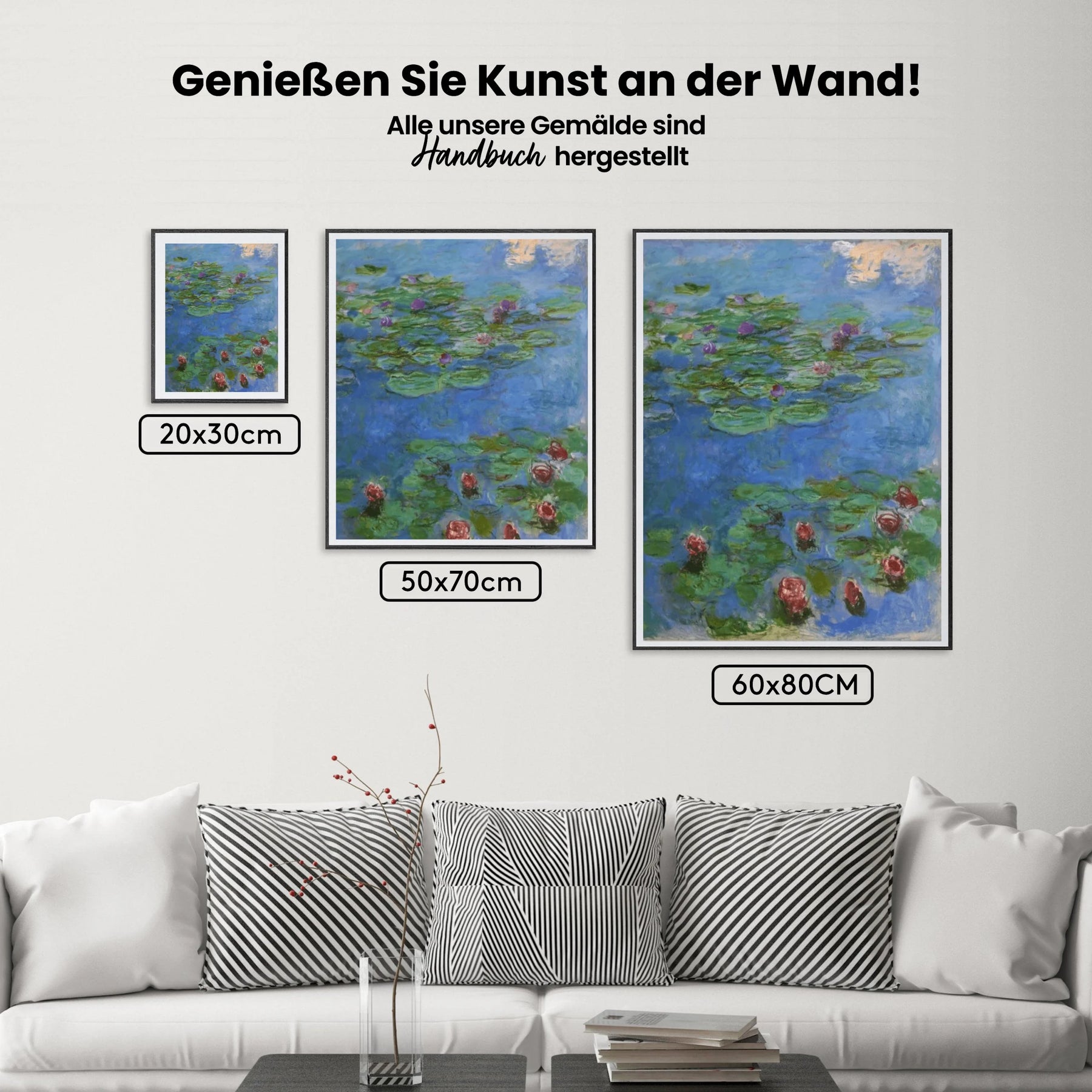 Malen nach Zahlen - Rote Seerosen