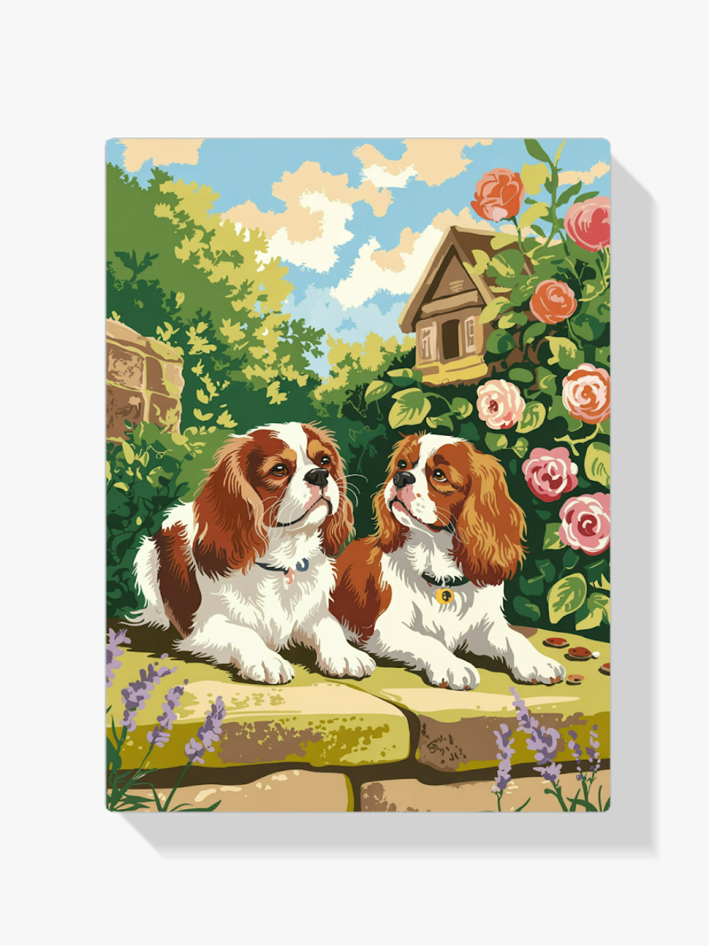 Malen nach Zahlen – Süße kleine Kavaliere in einer blumigen Umarmung