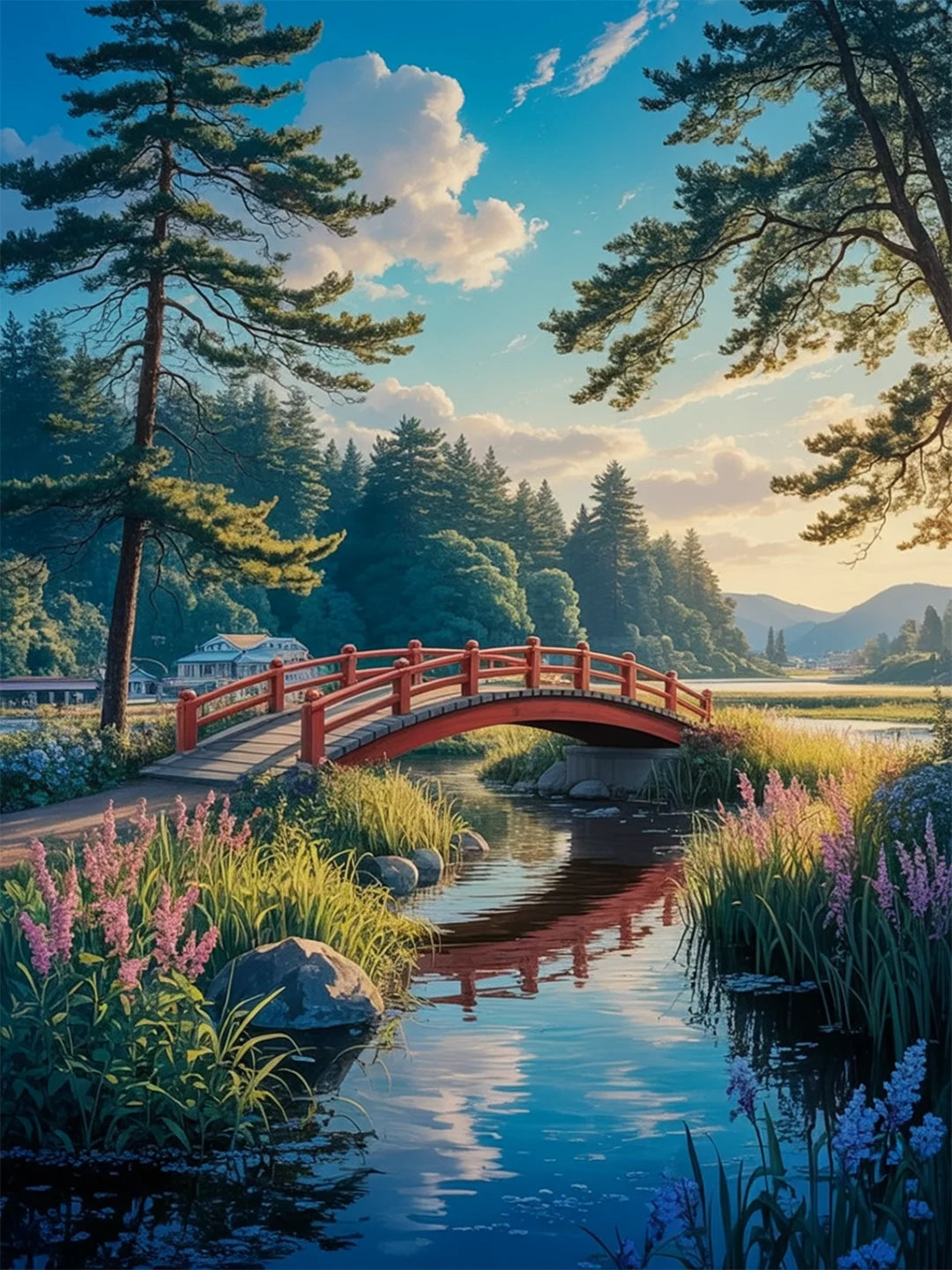 Måla efter siffror - Vindar över den röda bron