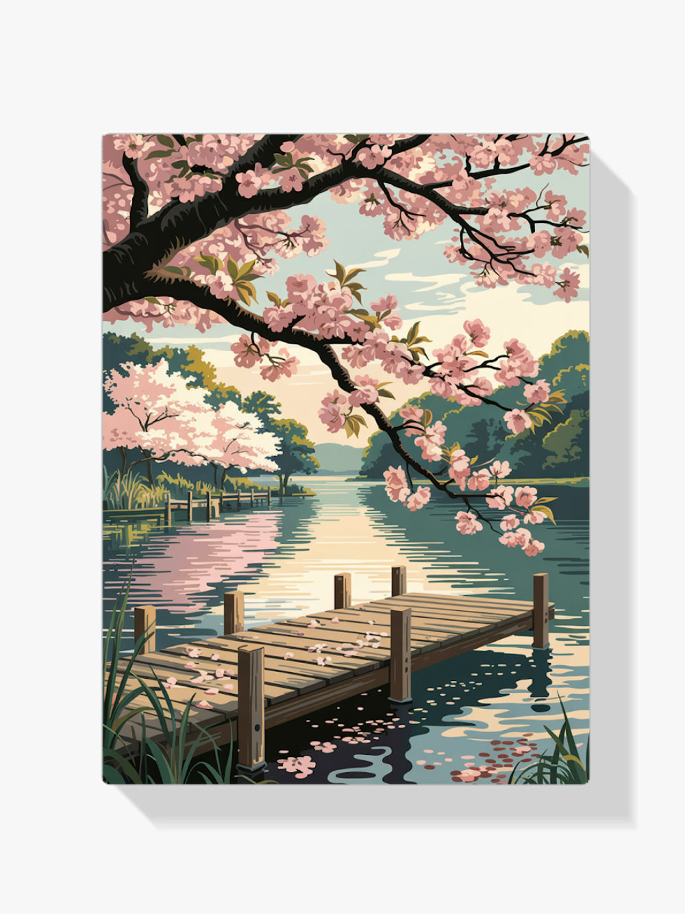 Måla efter siffror - Kvittrande och körsbärsblommor