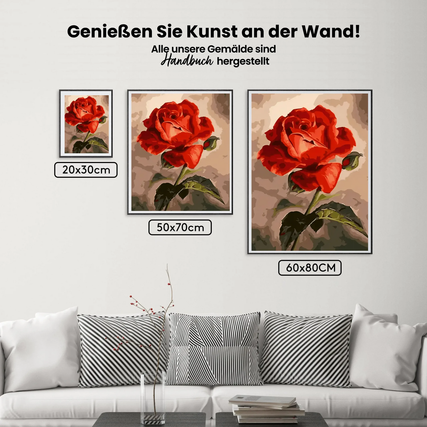 Malen nach Zahlen – Abstrakte Rose