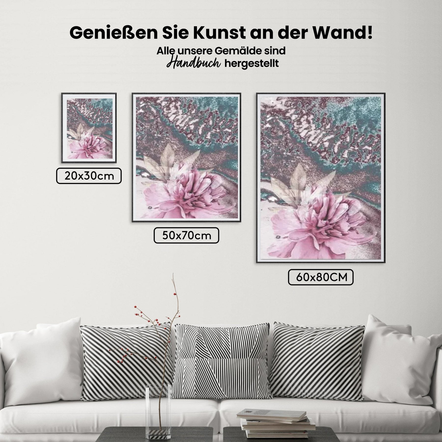 Malen nach Zahlen – Abstrakte rosa Blume
