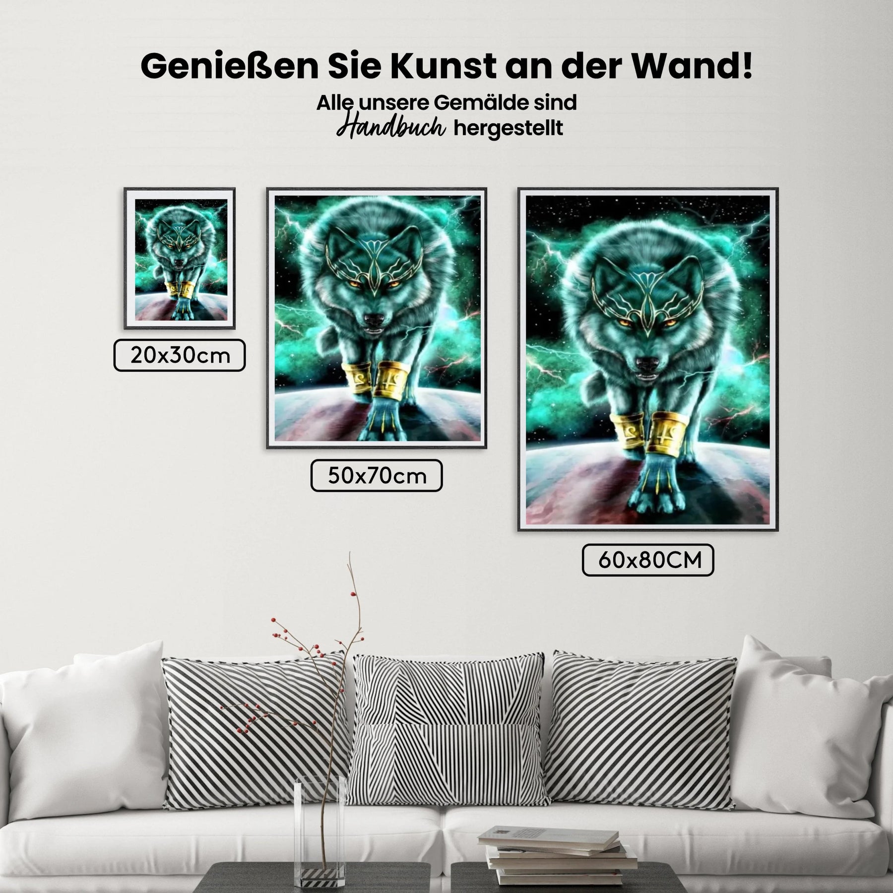 Malen nach Zahlen – Blaue Magie Wolfskönig
