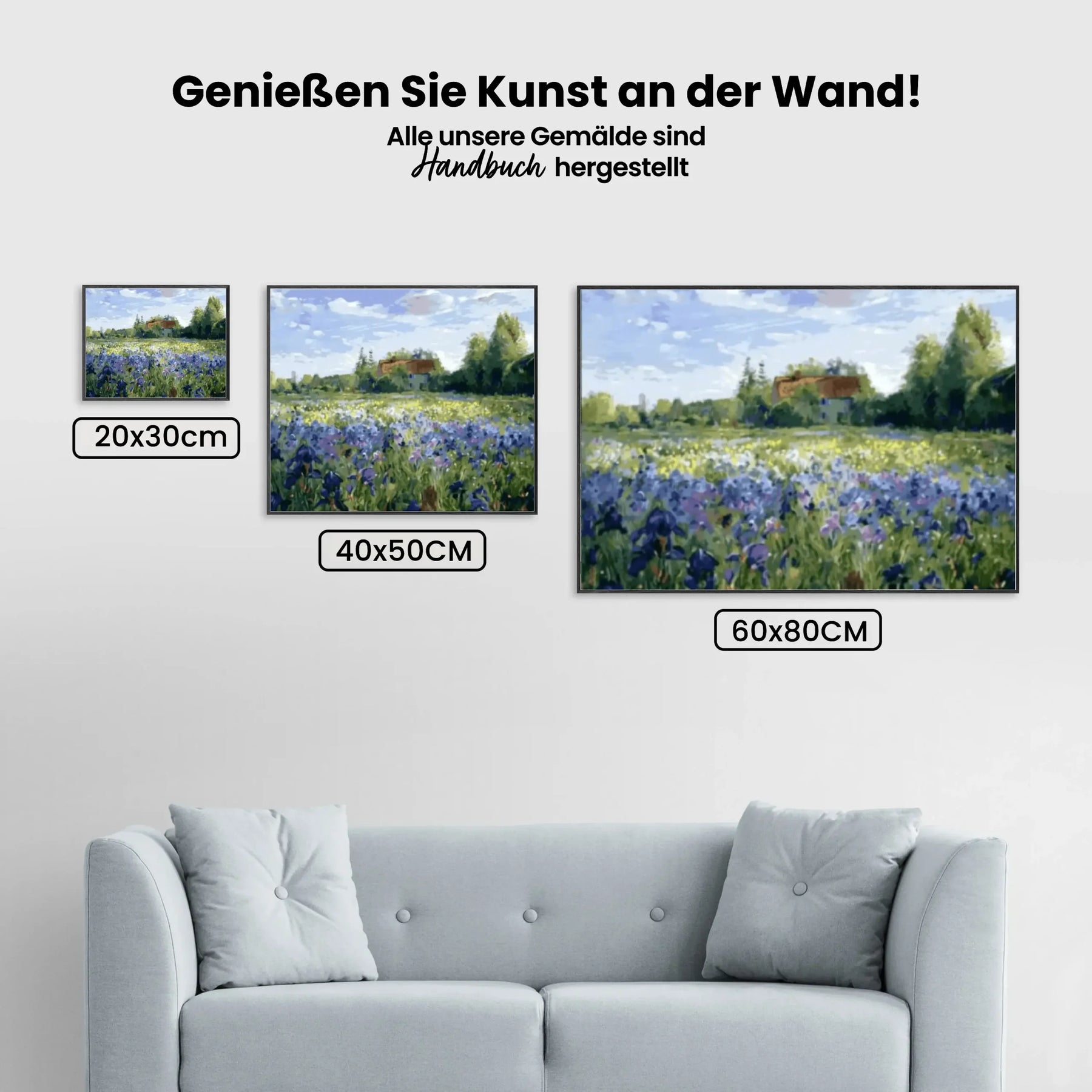 Malen nach Zahlen – Blaues Blumenfeld