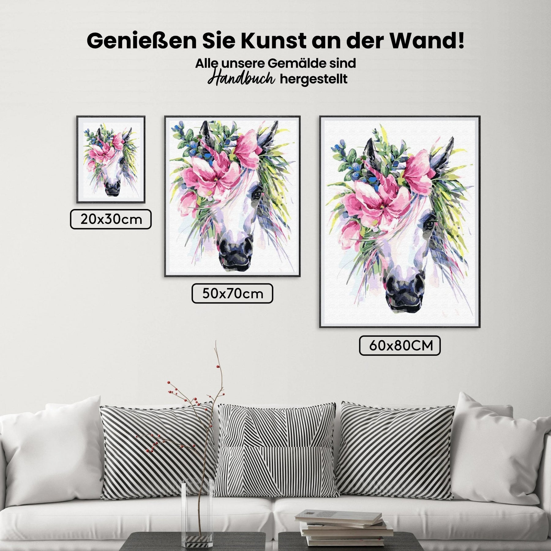 Malen nach Zahlen – Blumen Einhorn