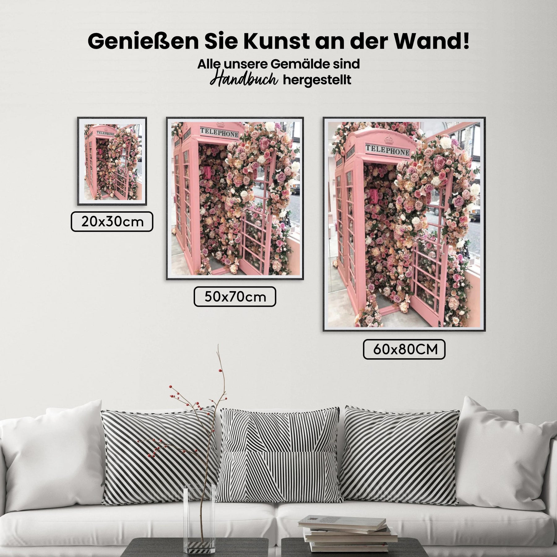 Malen nach Zahlen – Blumen Telefonzelle