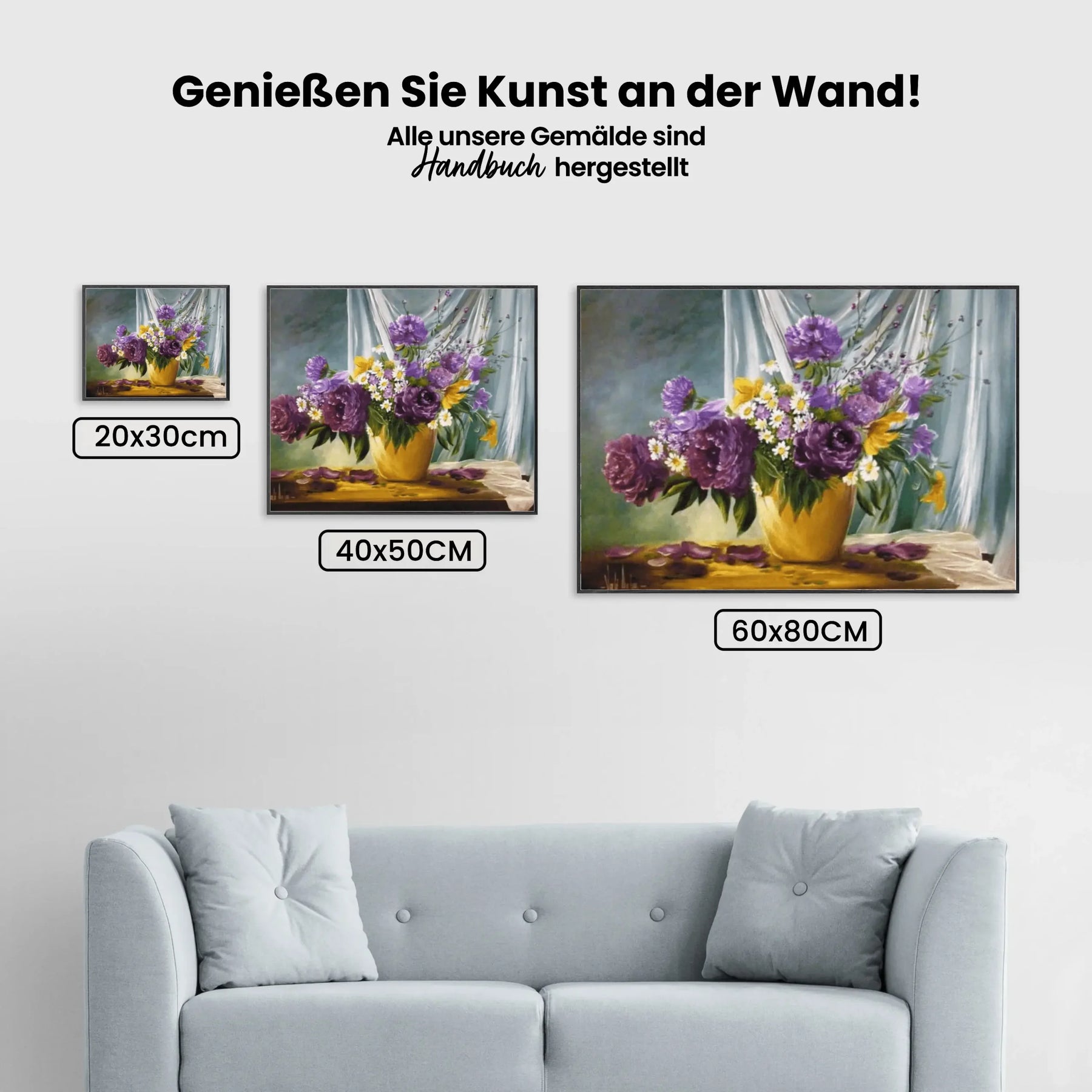 Malen nach Zahlen – Blumen in goldener Vase