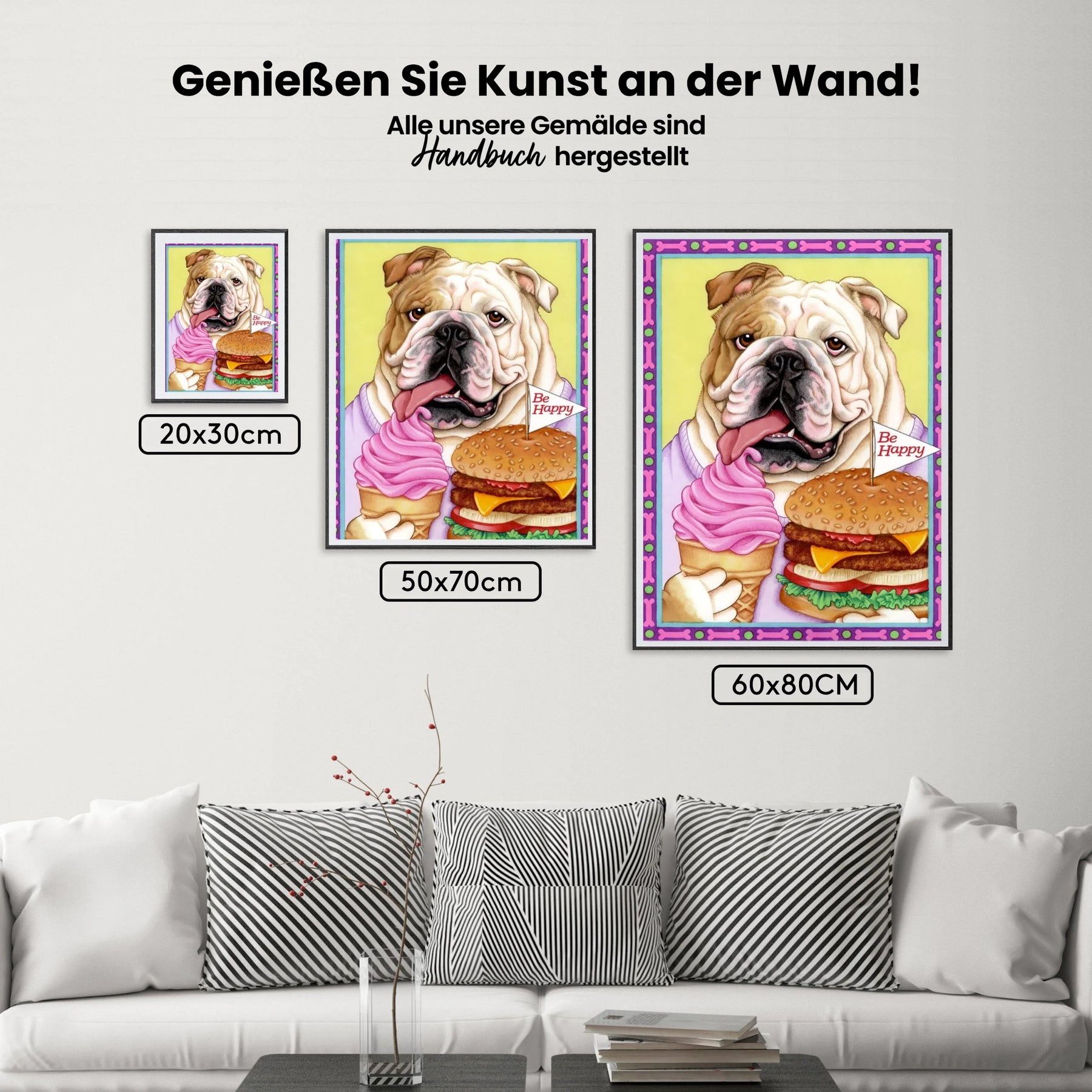 Malen nach Zahlen – Bulldog-Hamburger