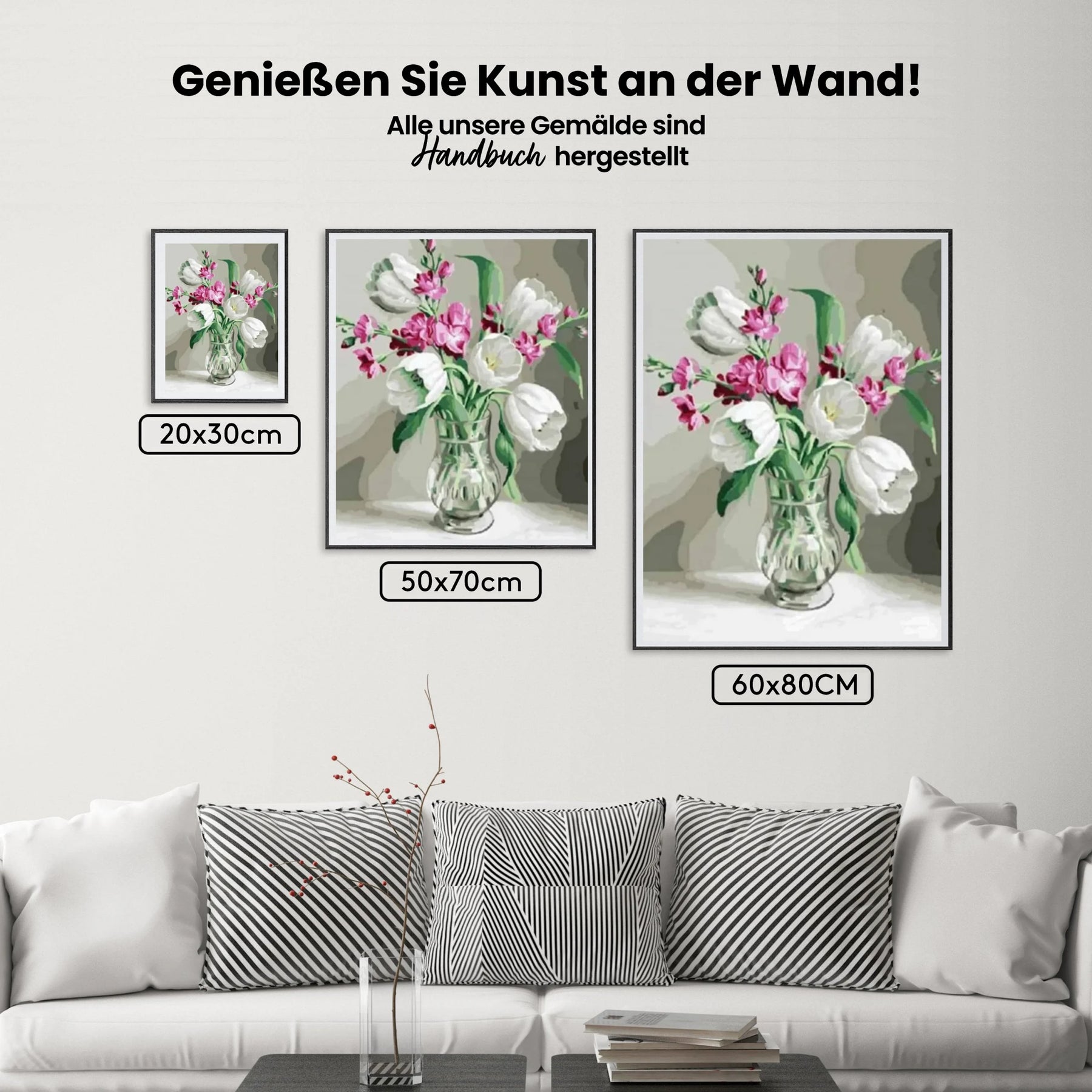 Malen nach Zahlen – Bunte Blumen in Vase
