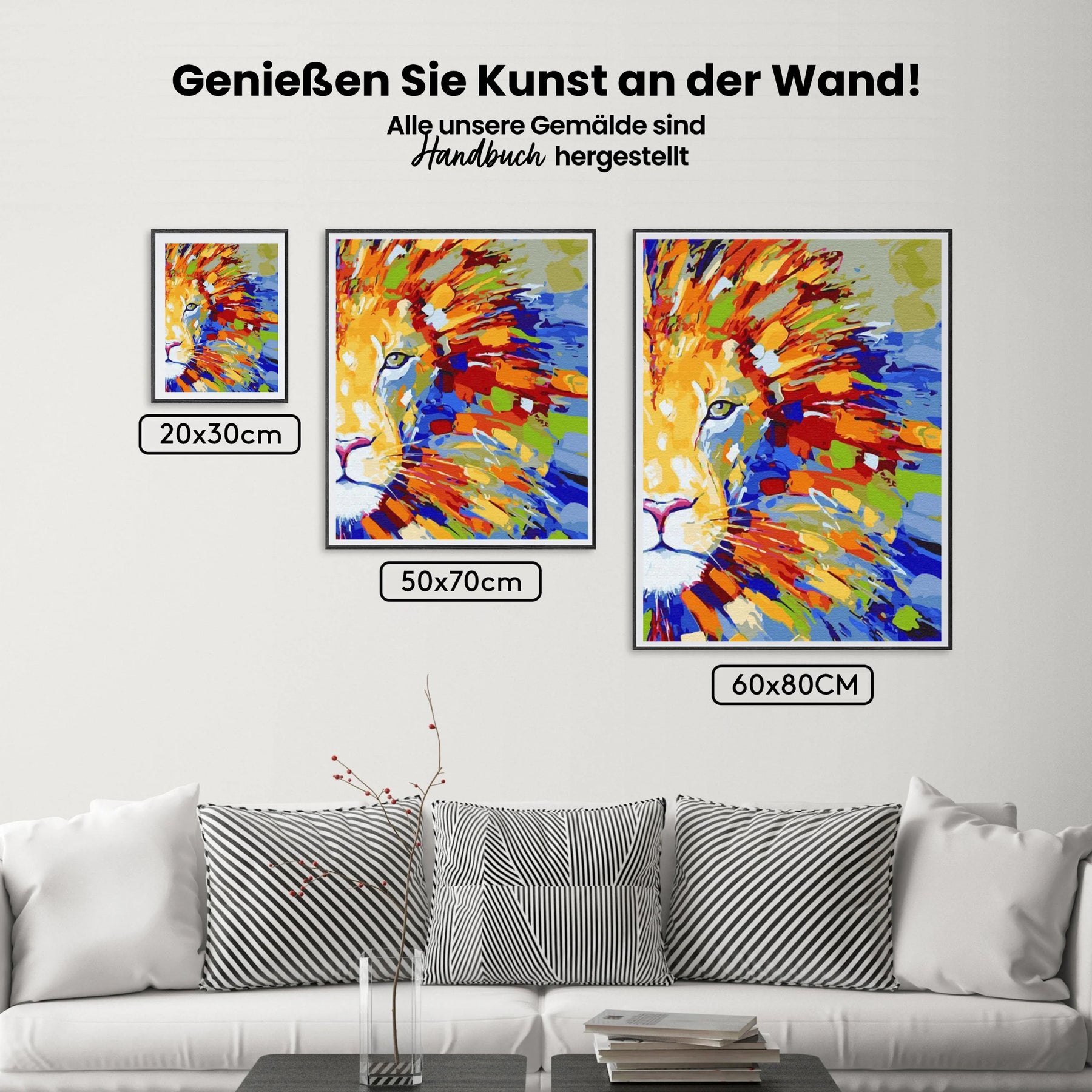 Malen nach Zahlen – Bunter Löwe
