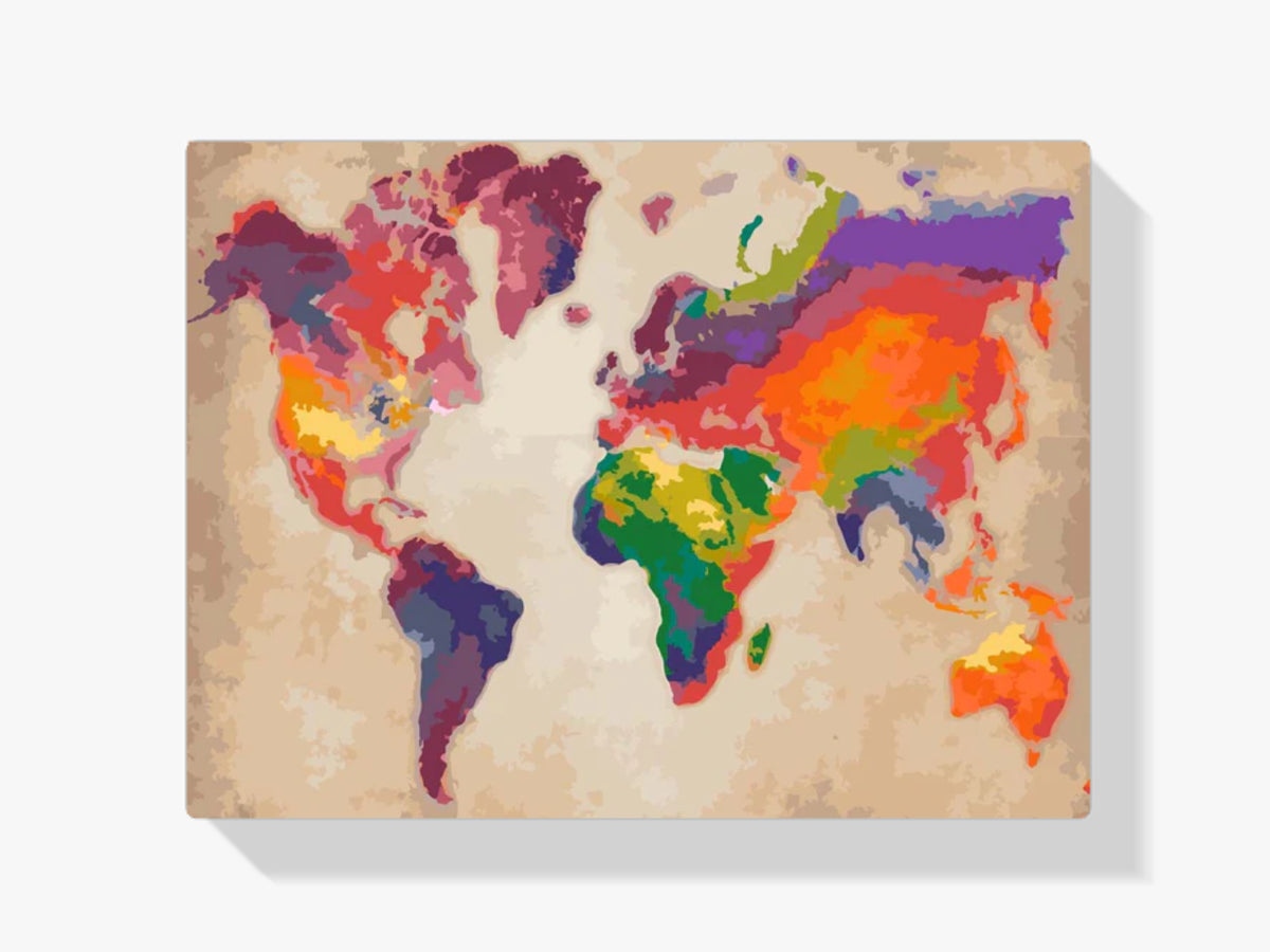 Malen nach Zahlen – Die bunte Weltkarte
