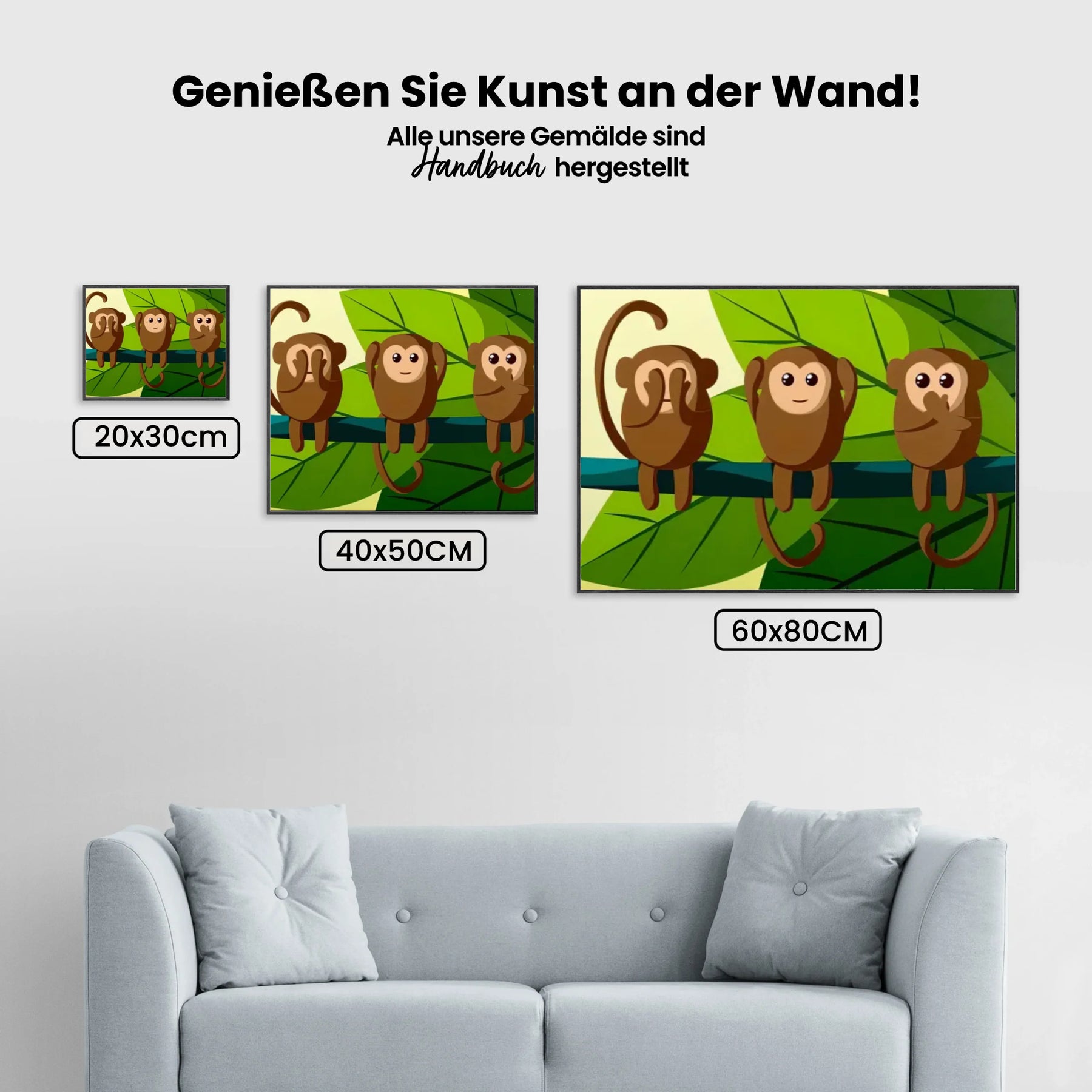Malen nach Zahlen – Drei Affen
