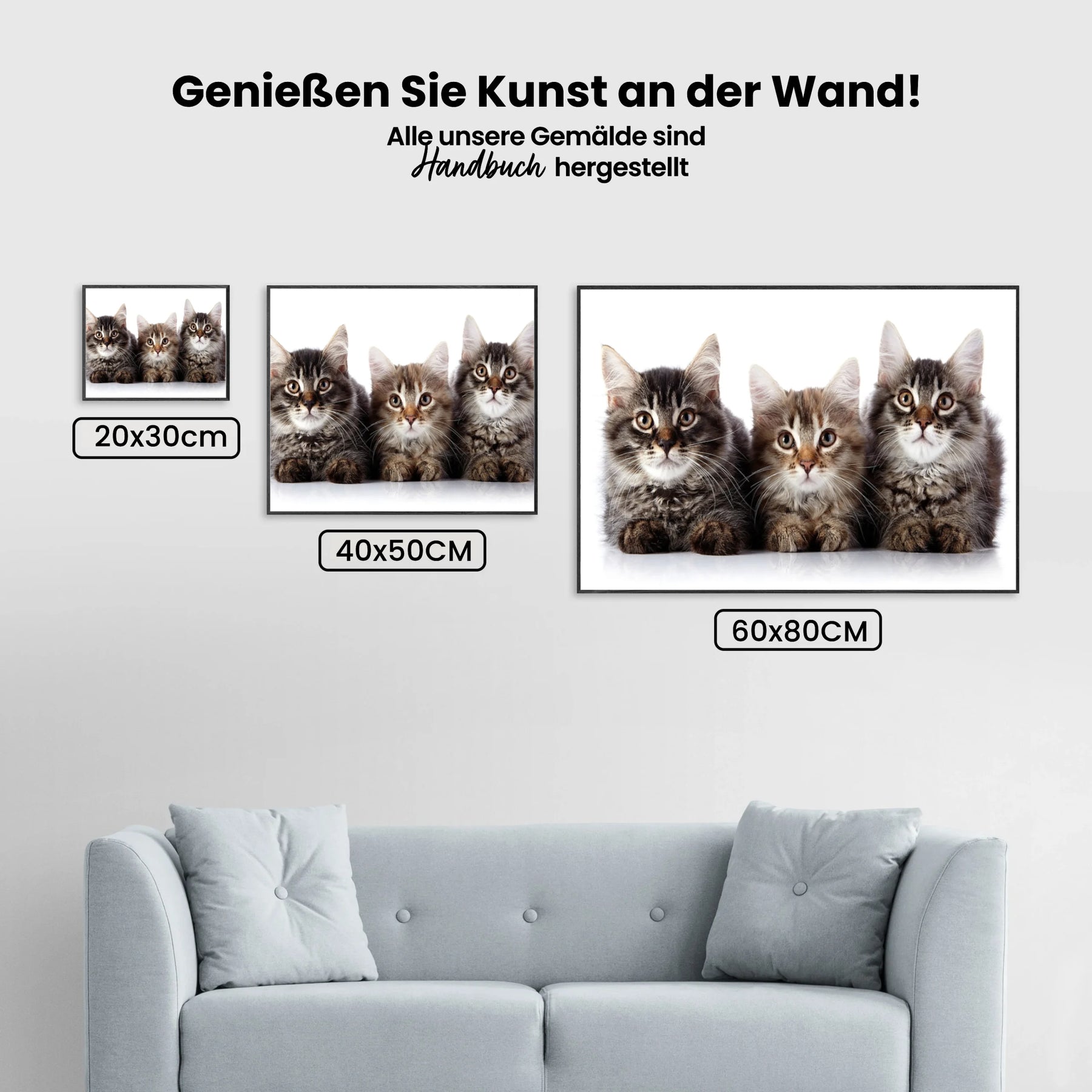 Malen nach Zahlen – Drei Katzen in Folge