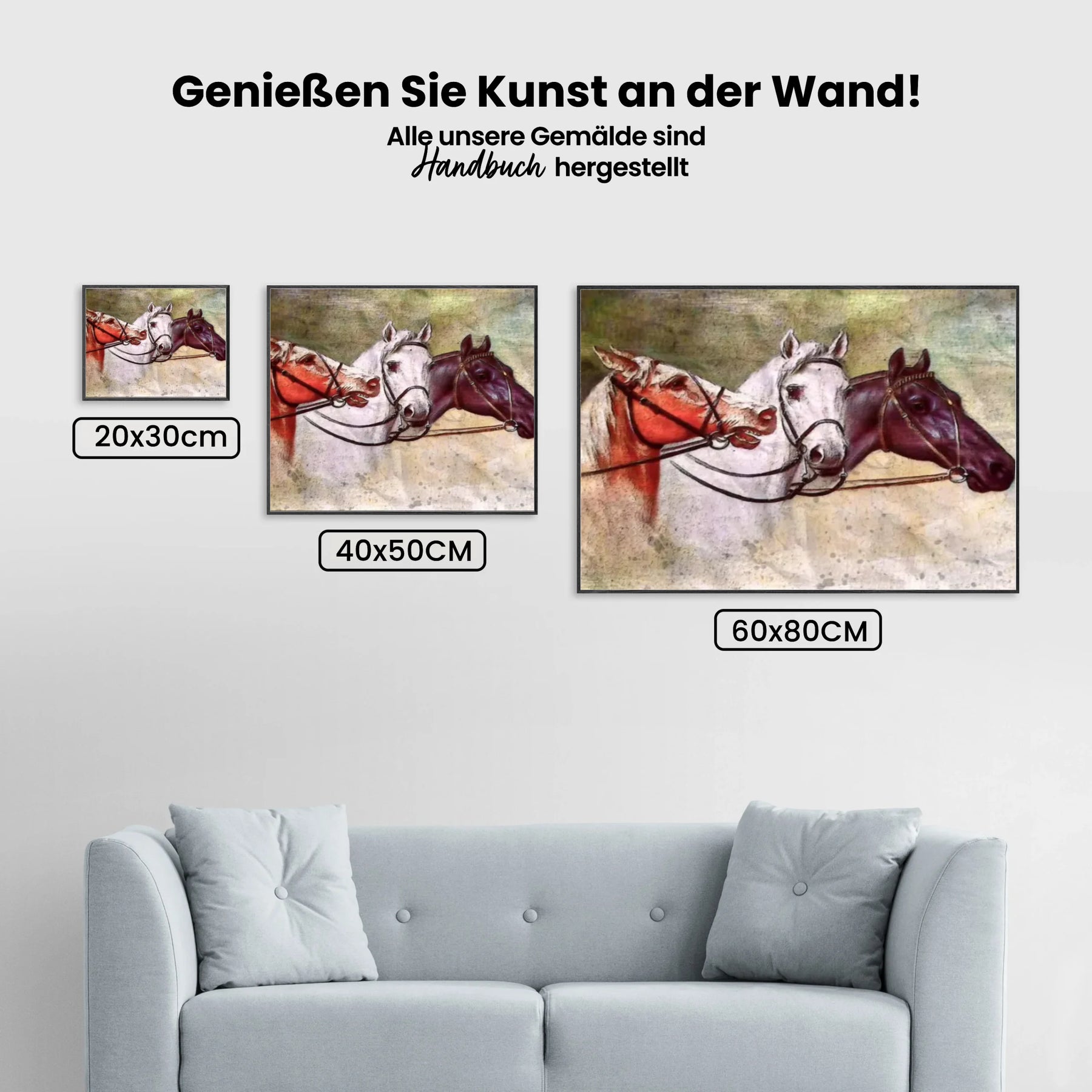 Malen nach Zahlen – Drei Pferde