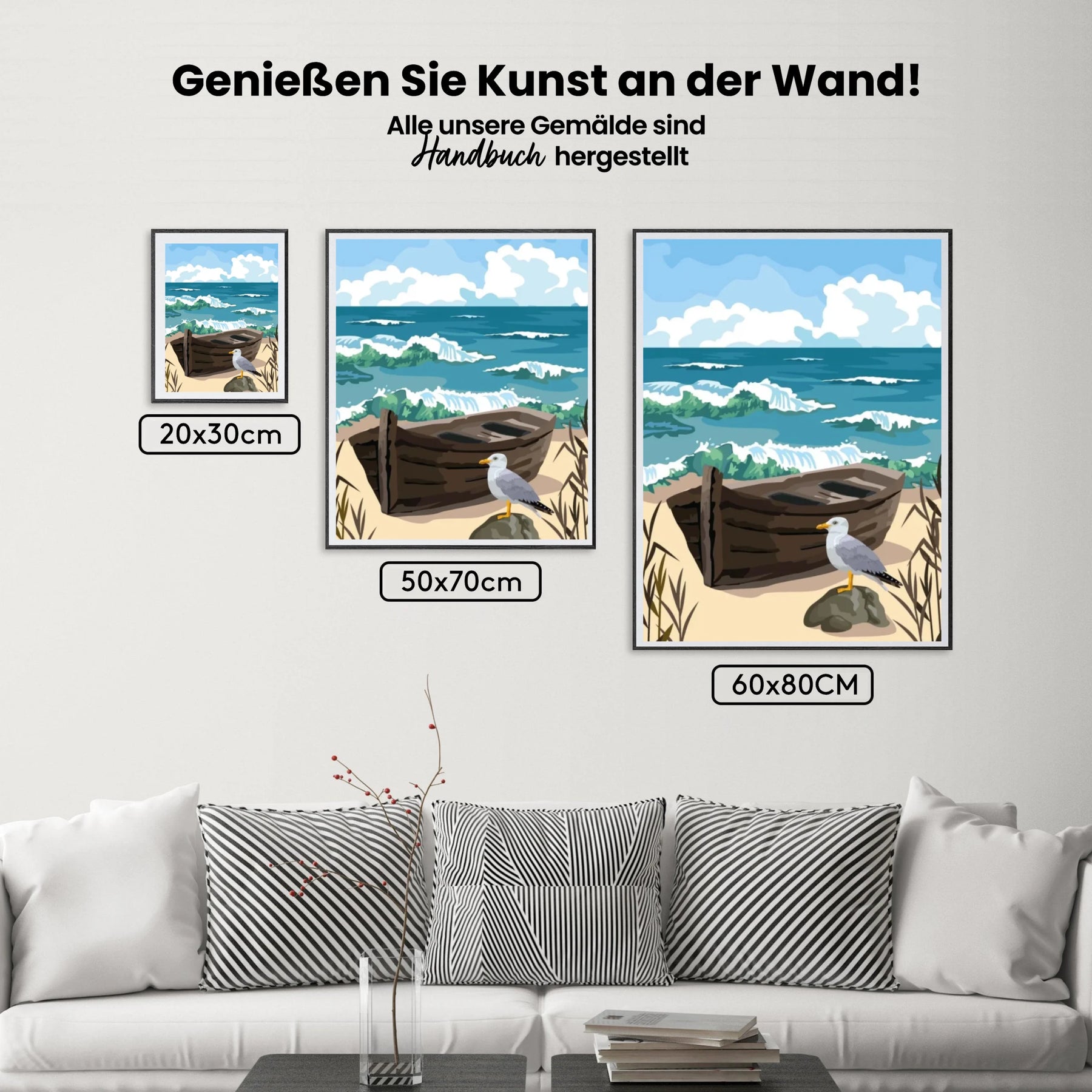 Malen nach Zahlen – Einsame Möwe