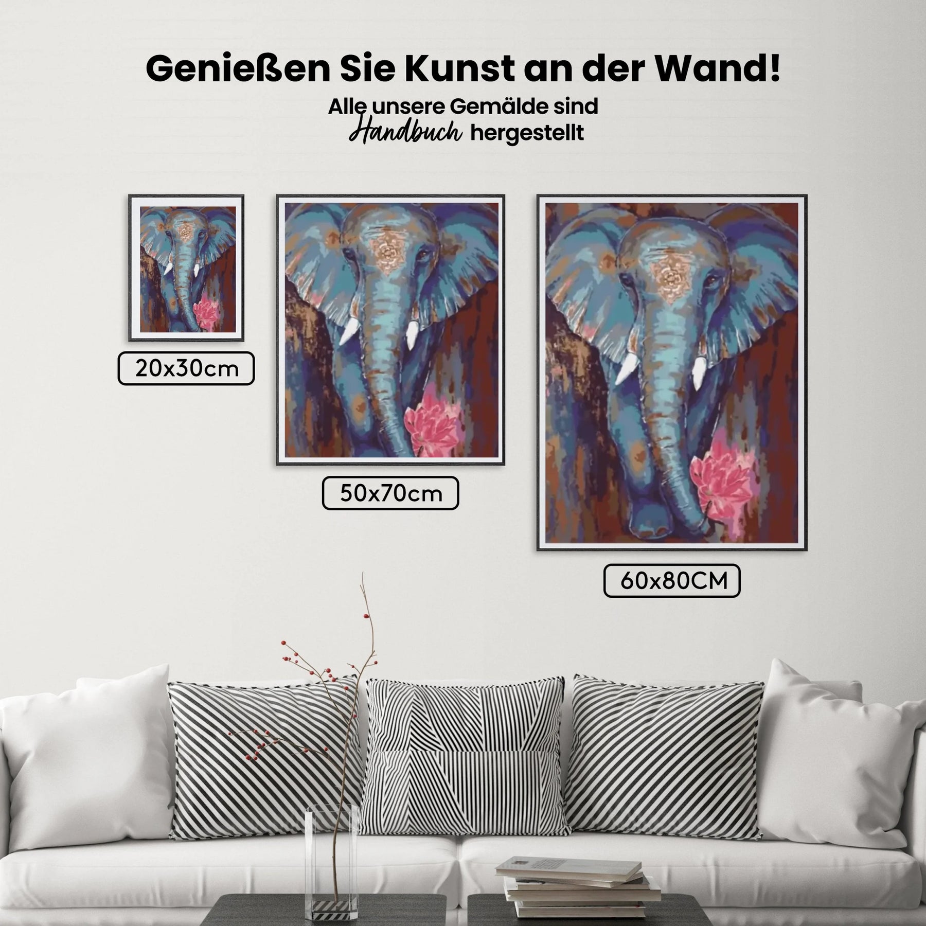 Malen nach Zahlen – Elefant mit Blume