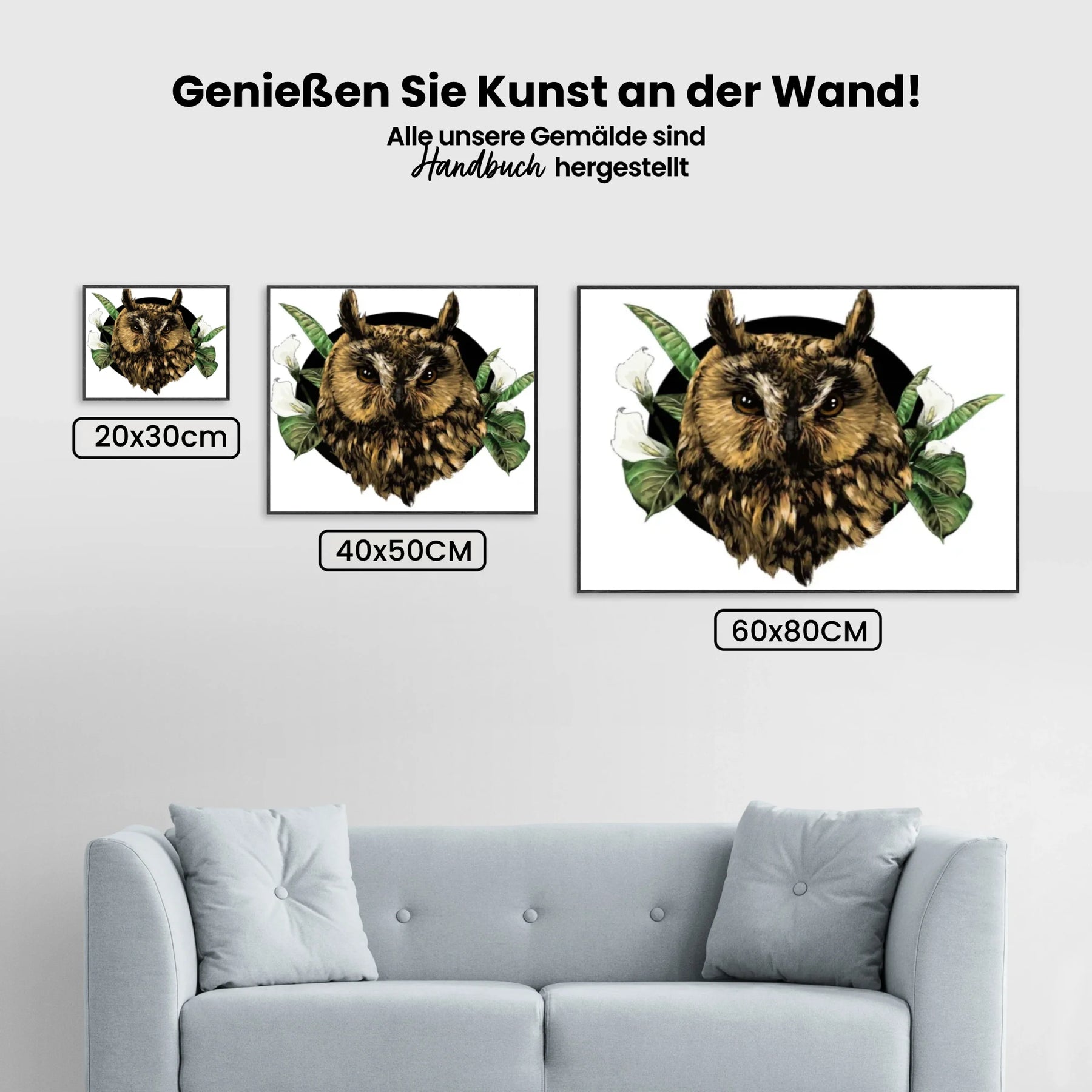 Malen nach Zahlen – Eule und Blumen