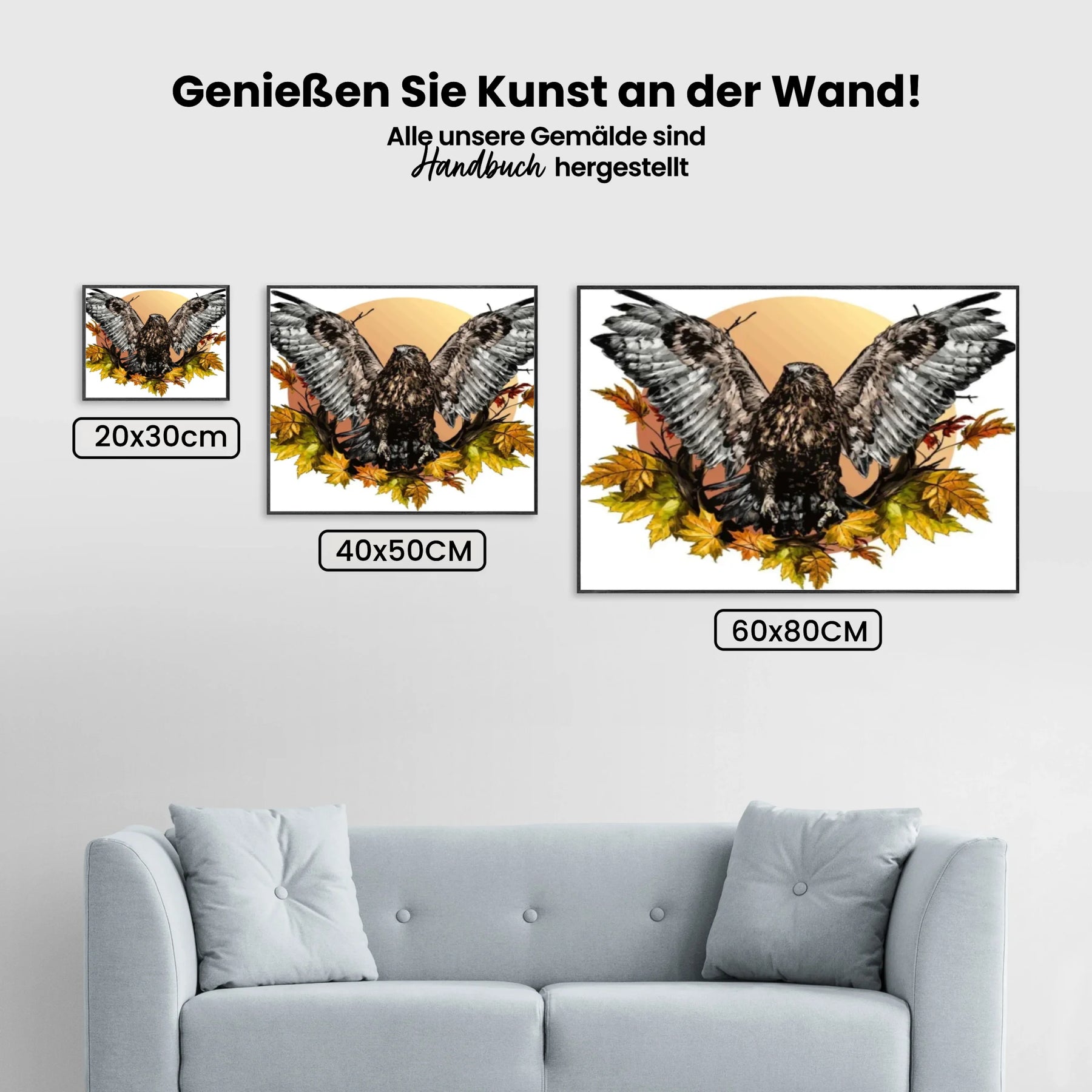 Malen nach Zahlen – Falke im Herbstlaub