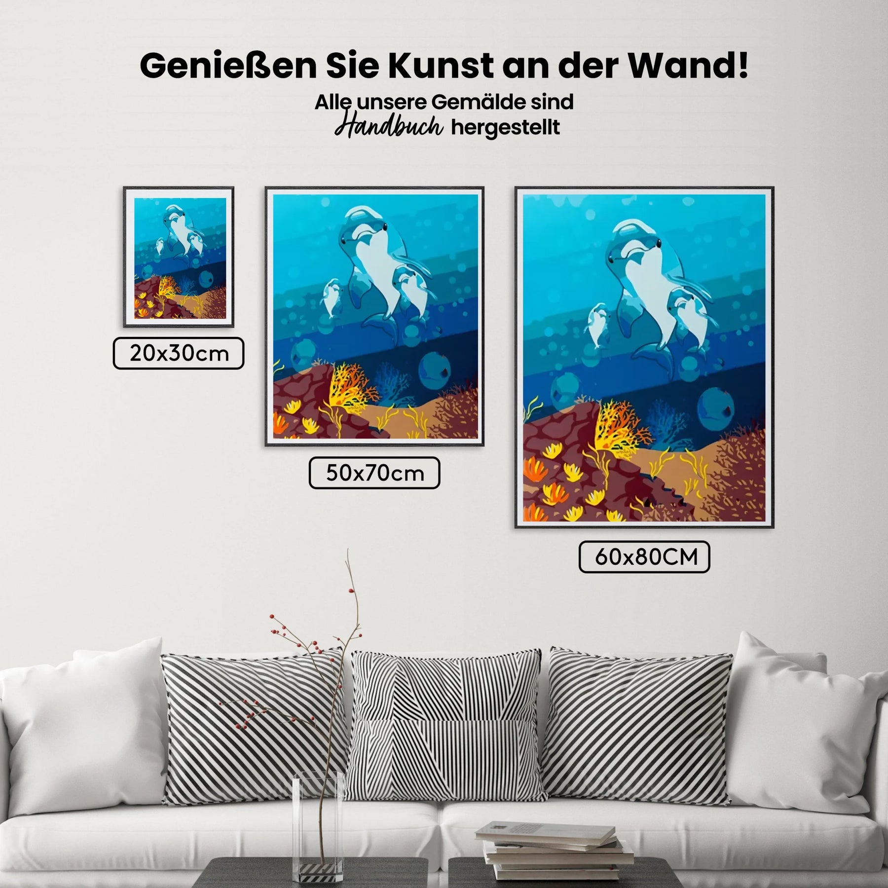 Malen nach Zahlen – Familie Delphin