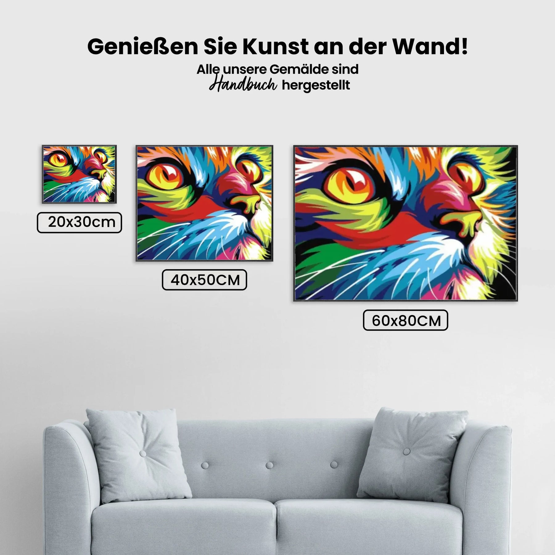 Malen nach Zahlen – Farbige Katze