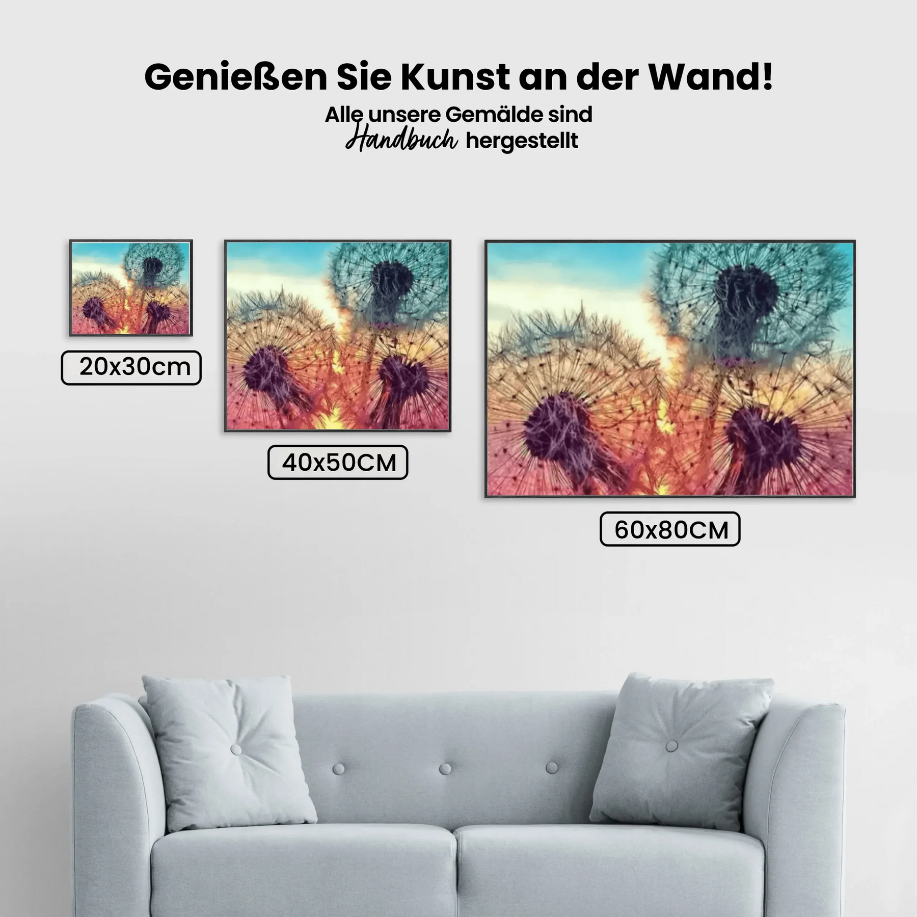 Malen nach Zahlen – Farbiger Löwenzahn