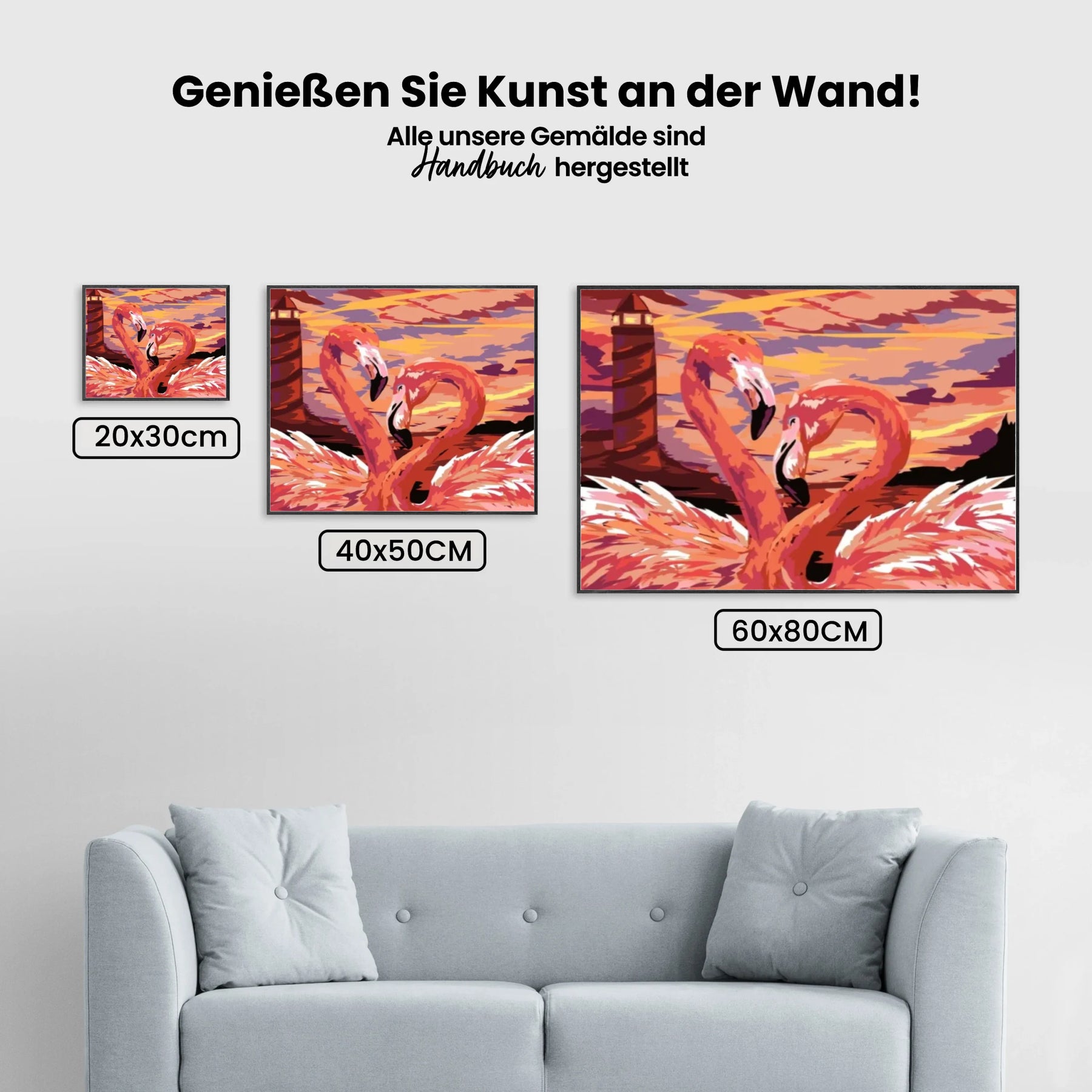 Malen nach Zahlen – Flamingo Liebespaar