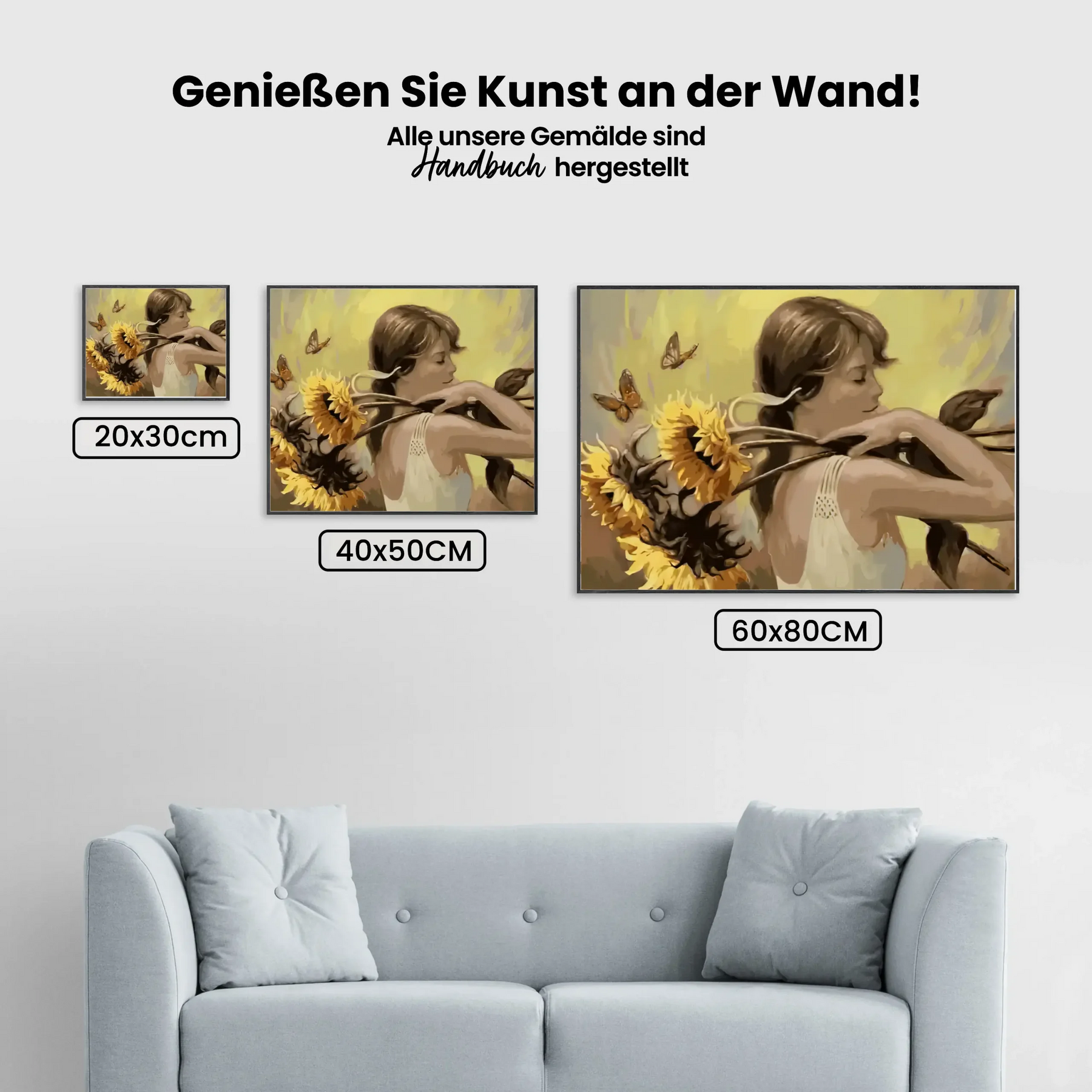 Malen nach Zahlen – Frau mit Sonnenblumen