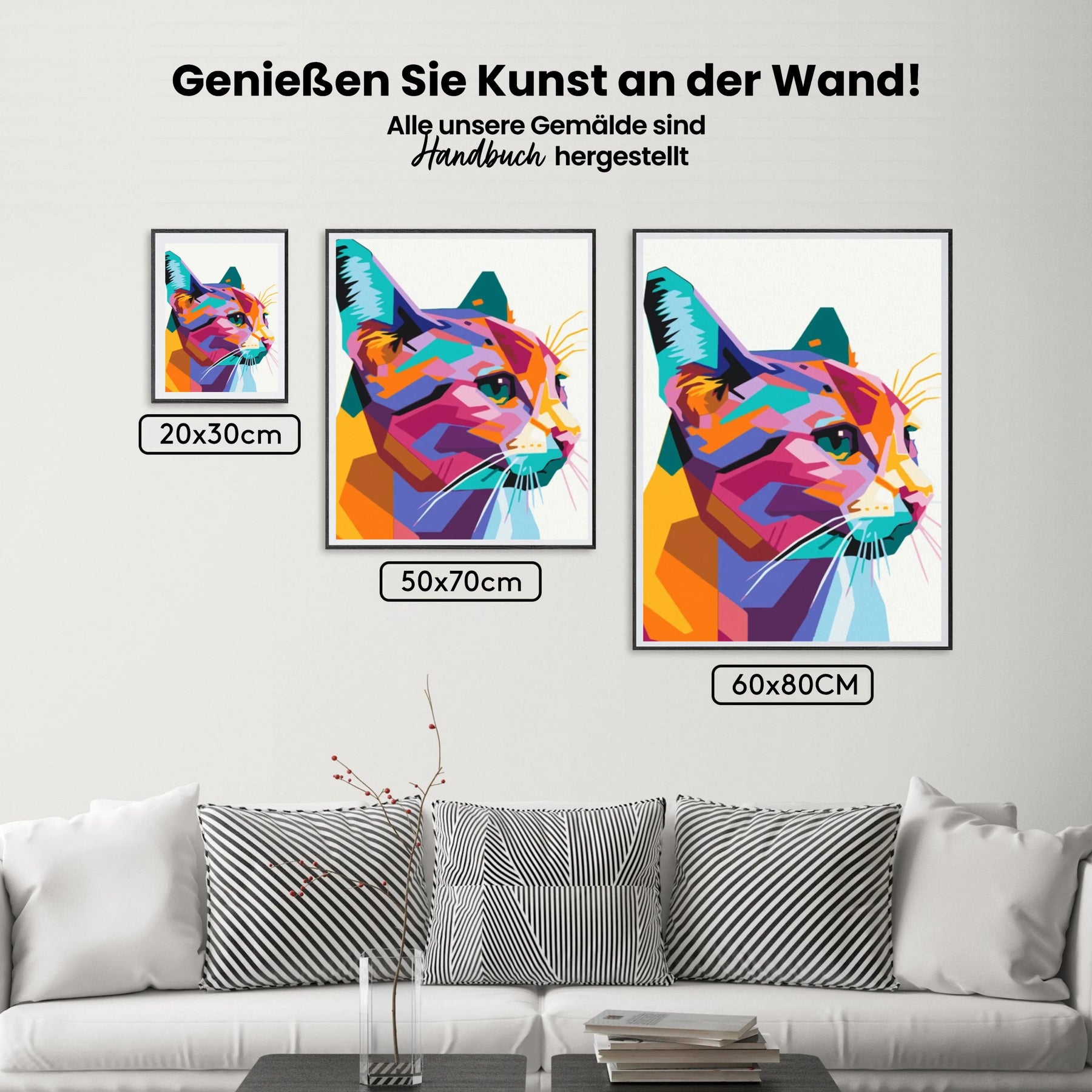 Malen nach Zahlen – Geometrische Katze