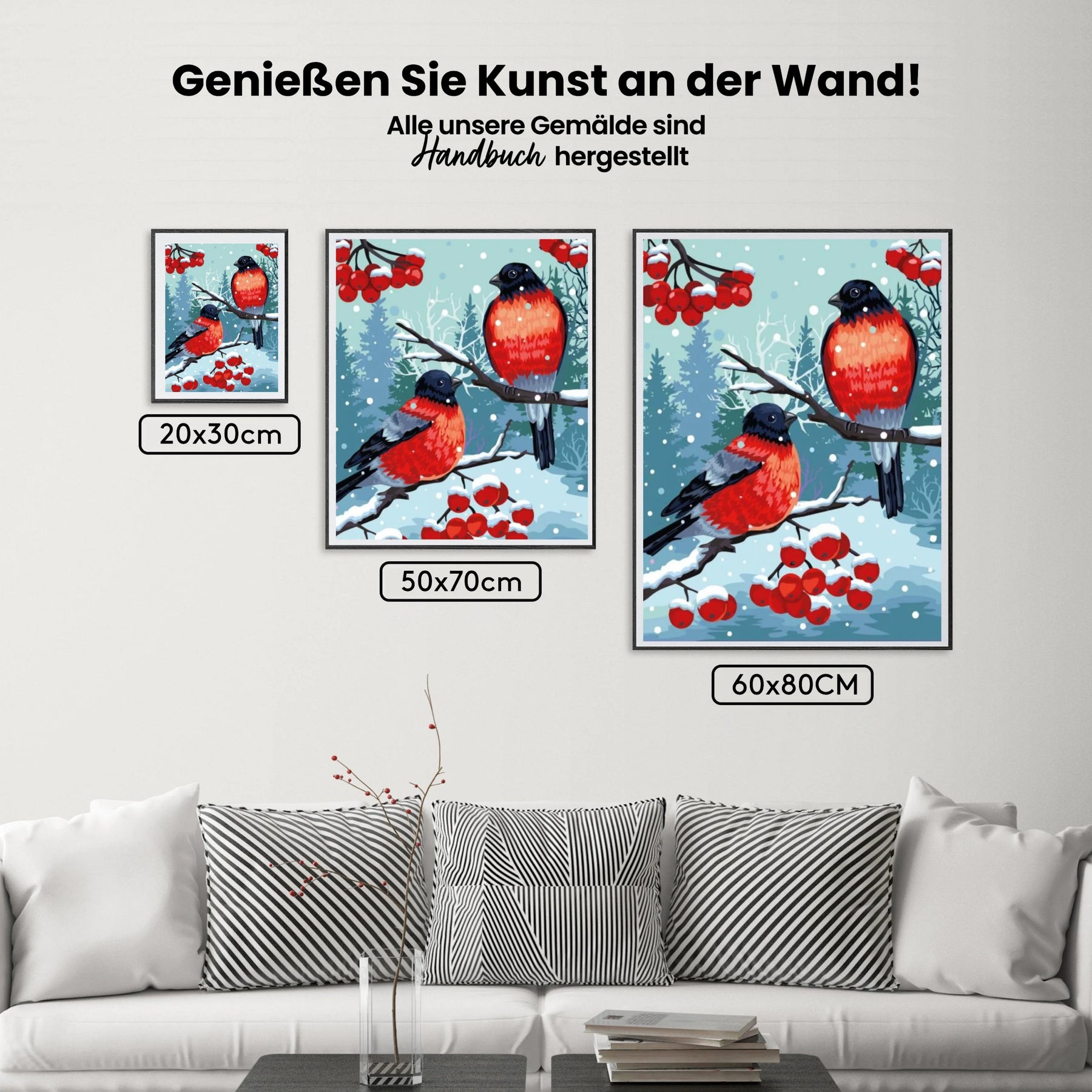 Malen nach Zahlen – Gimpel Vogel Weiß