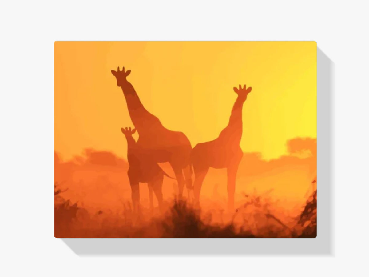 Malen nach Zahlen – Giraffenfamilie in freier Wildbahn