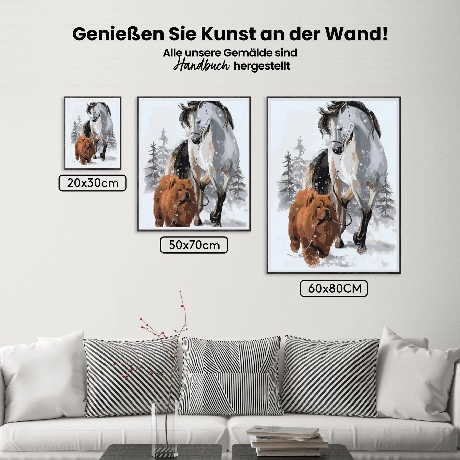 Malen nach Zahlen – Hund mit Pferd