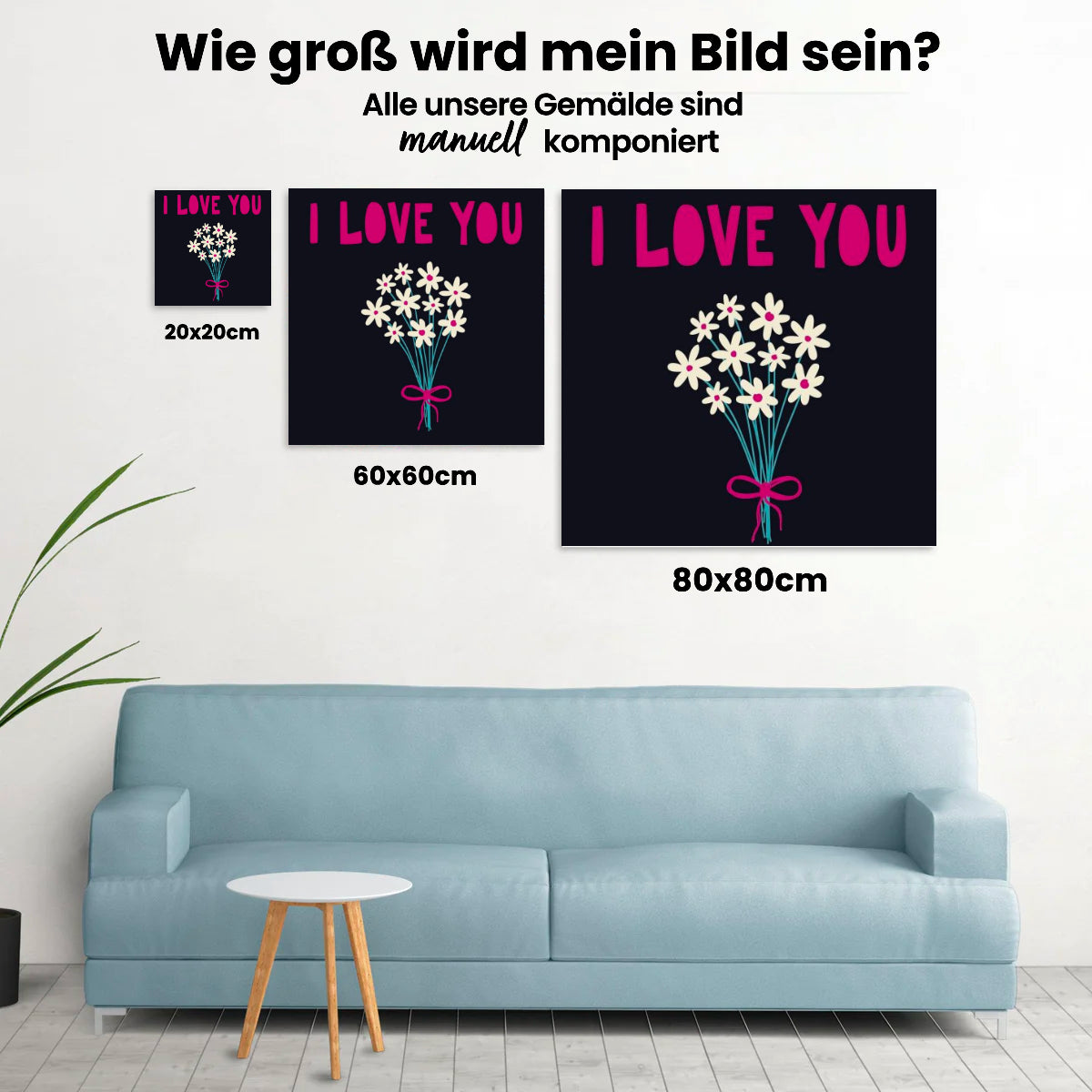 Malen nach Zahlen – Ich liebe dich Blumen
