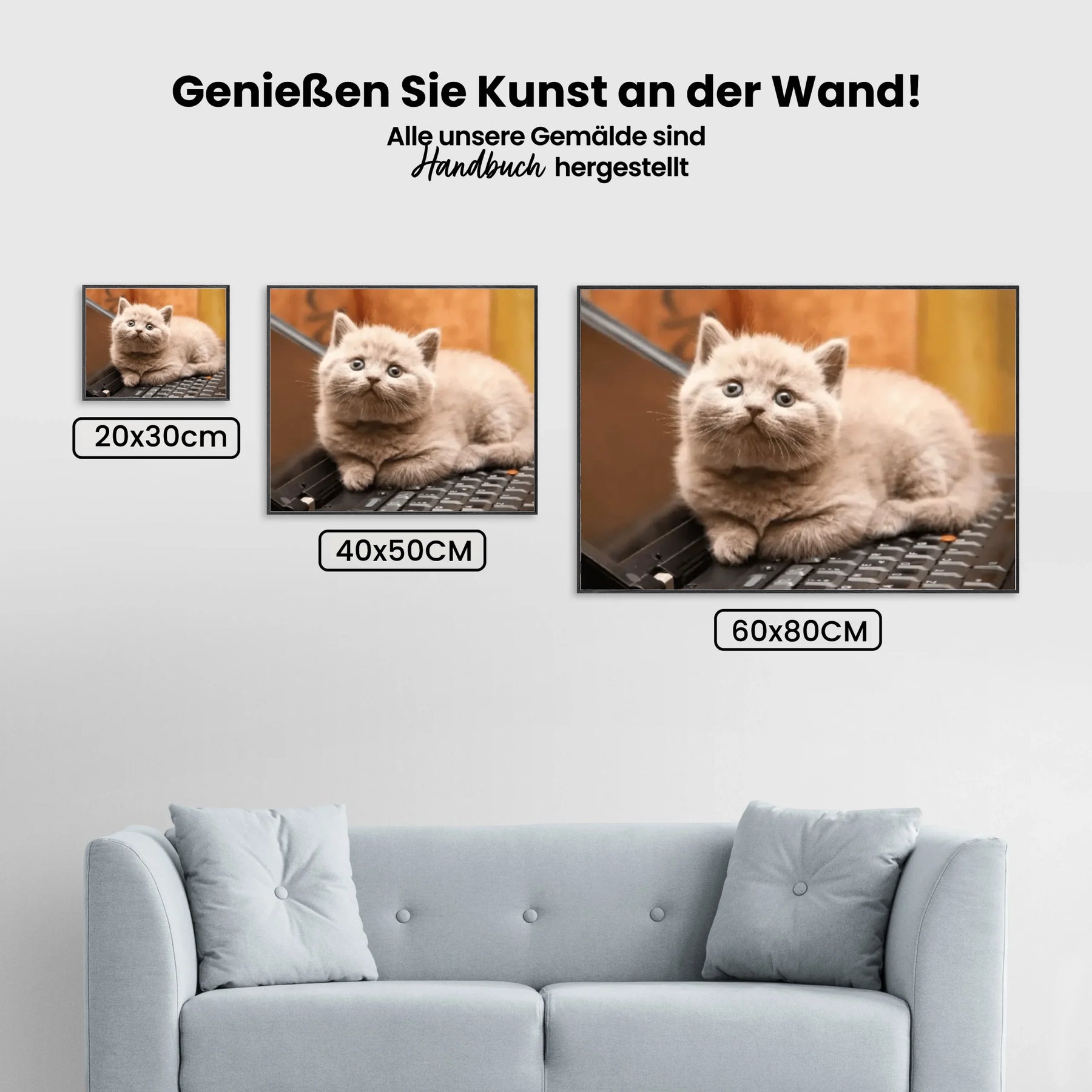 Malen nach Zahlen – Katze auf Laptop