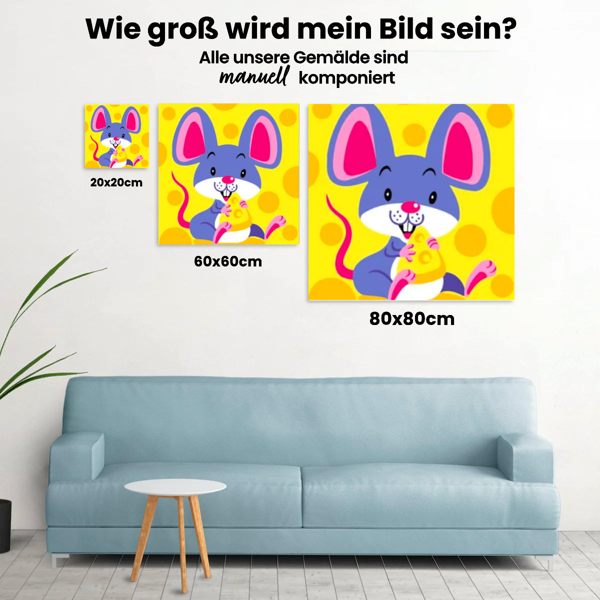 Malen nach Zahlen – Maus mit Käse-2