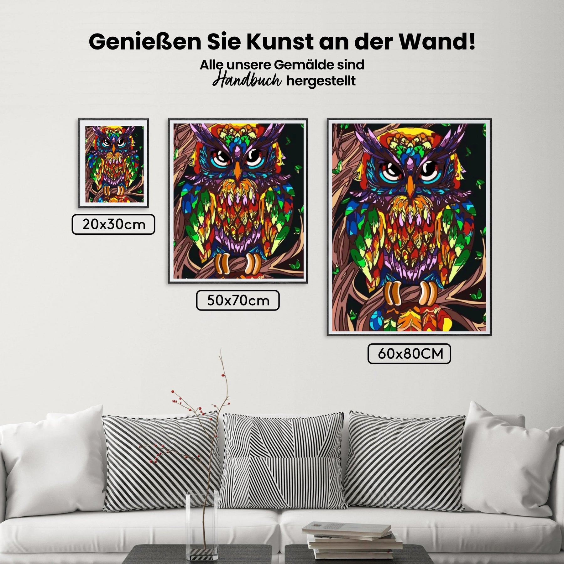 Malen nach Zahlen – Neon-Eule