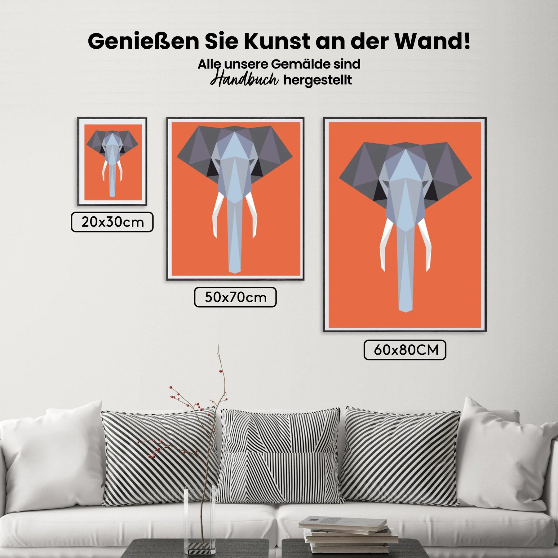 Malen nach Zahlen – Polygon-Elefant