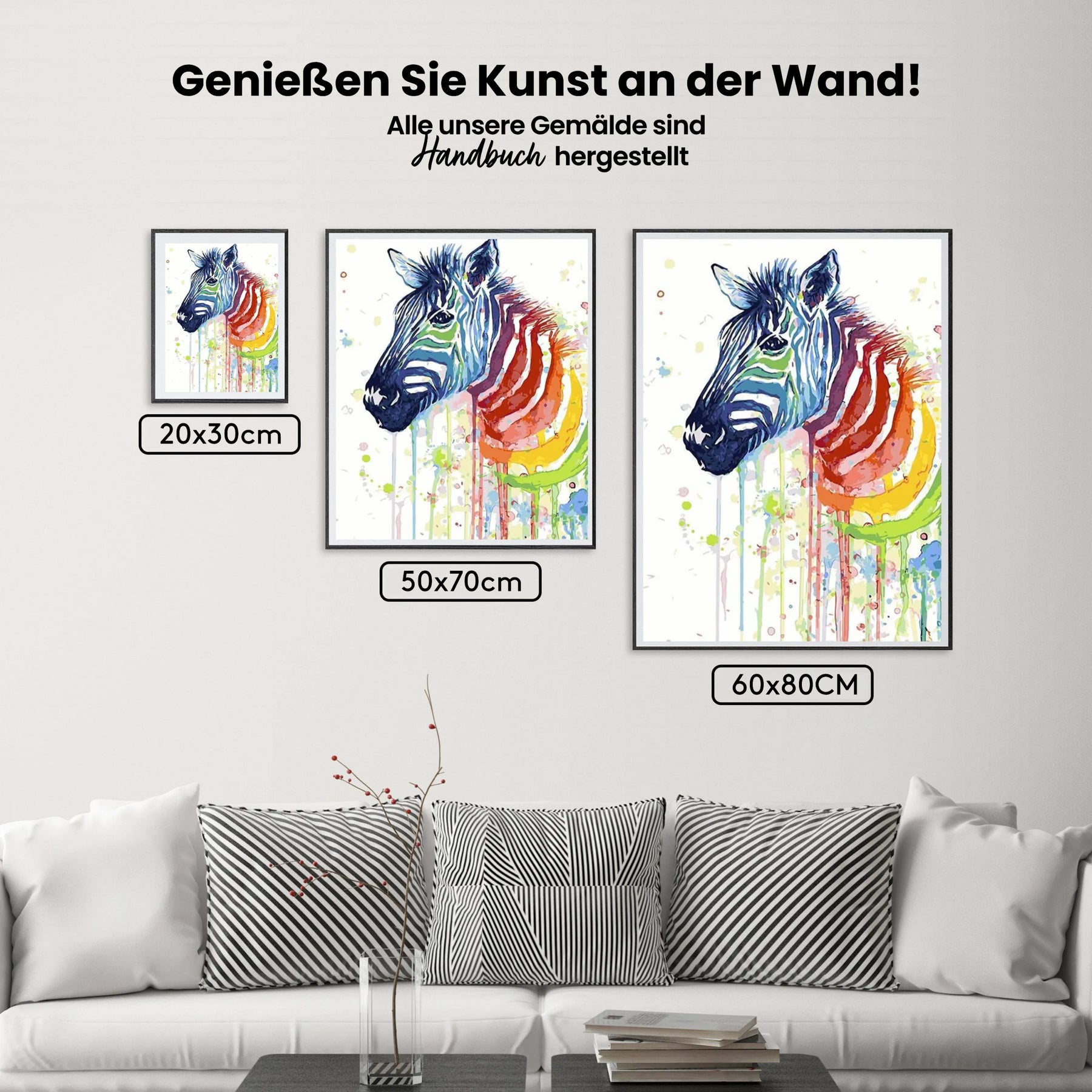 Malen nach Zahlen – Regenbogen-Zebra