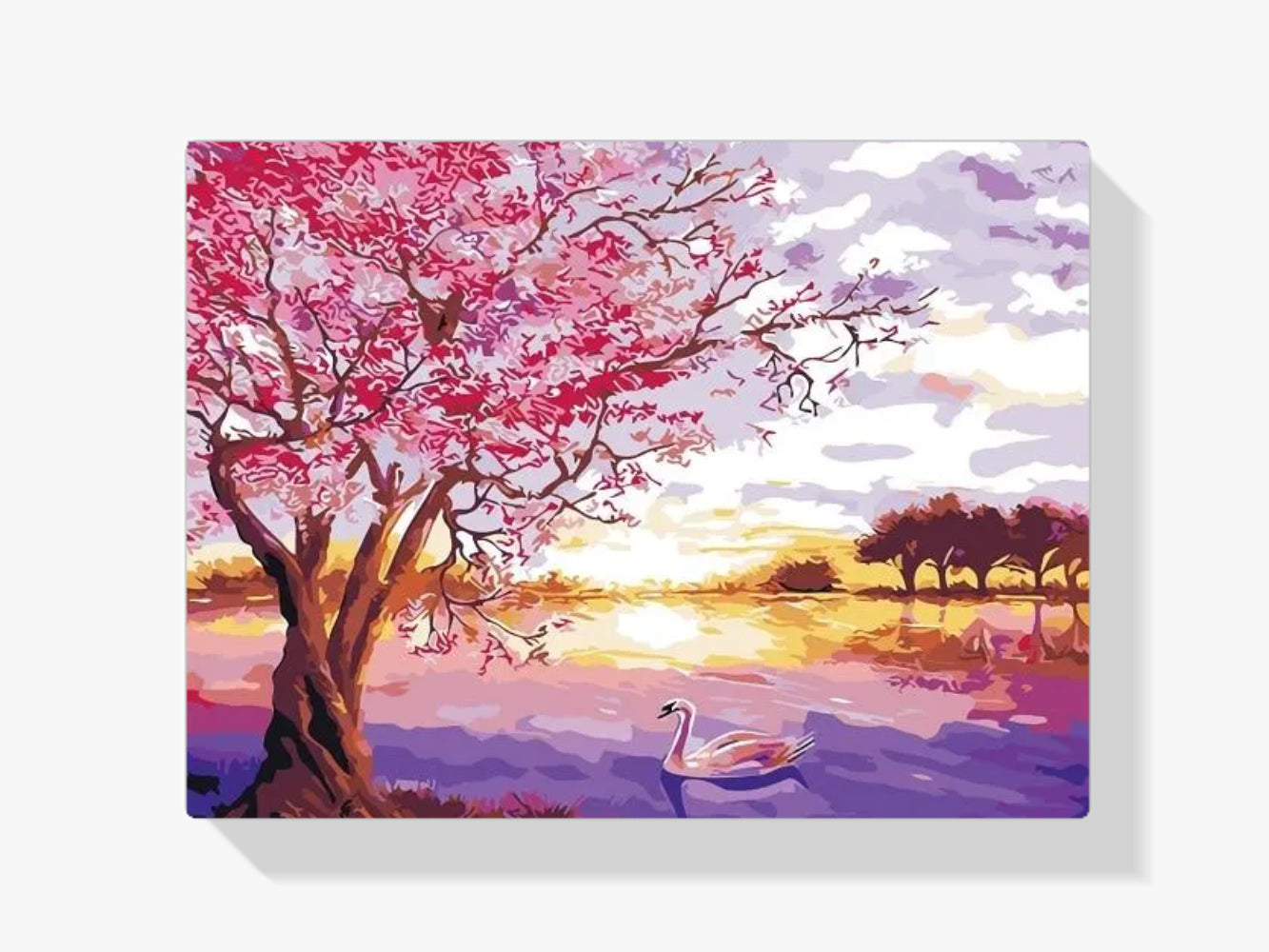 Malen nach Zahlen – Rosa Blüten