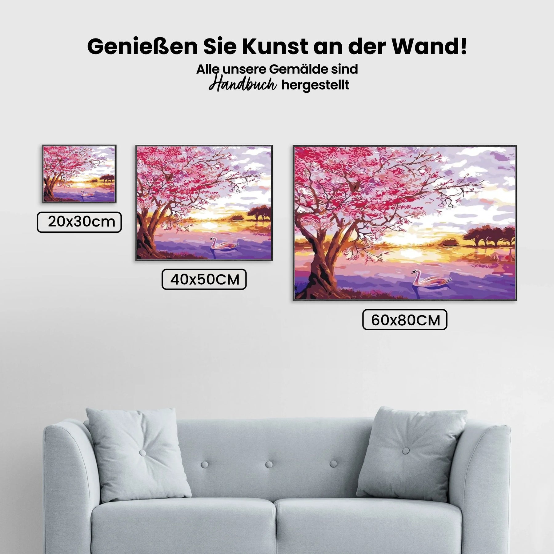 Malen nach Zahlen – Rosa Blüten