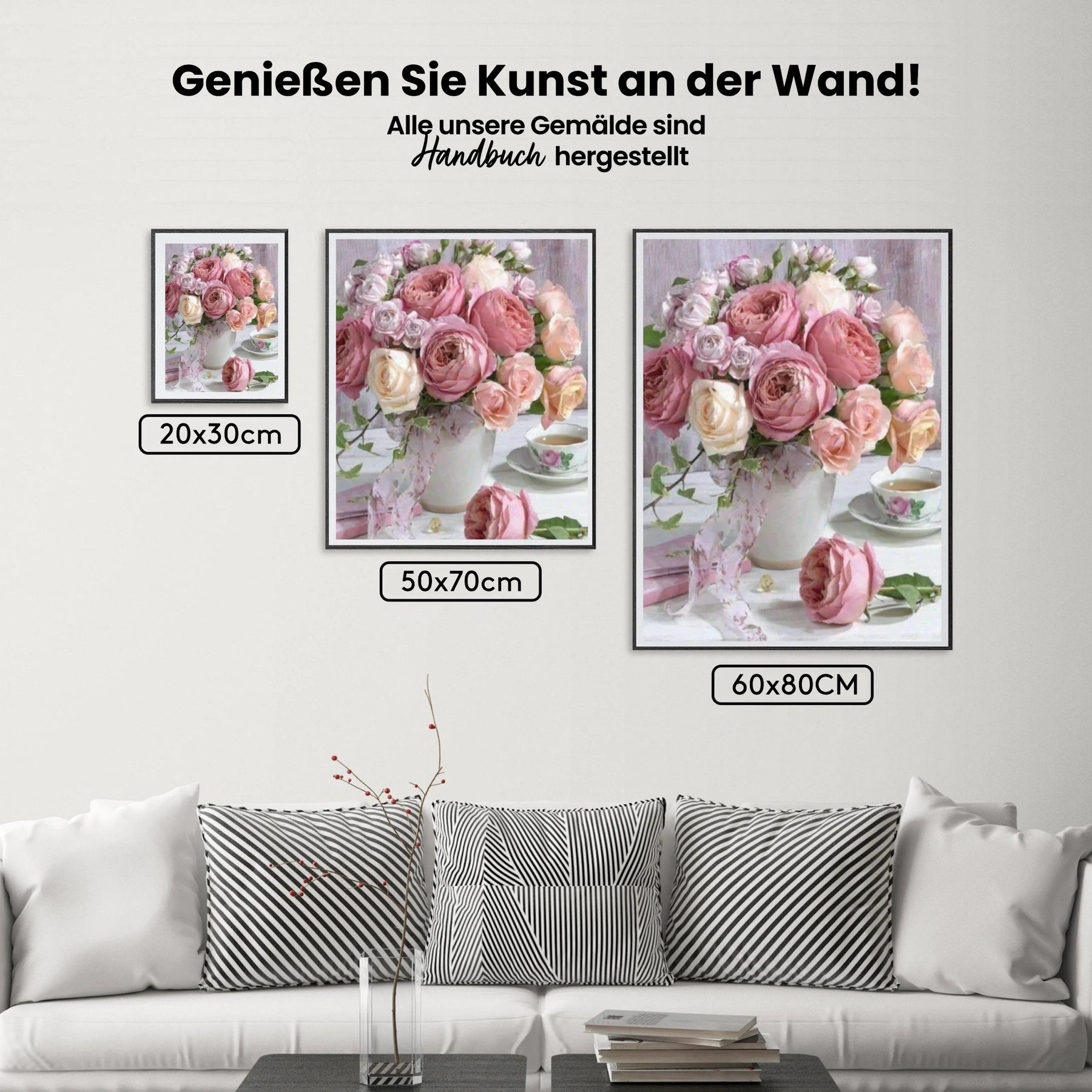 Malen nach Zahlen – Rosa Blumen