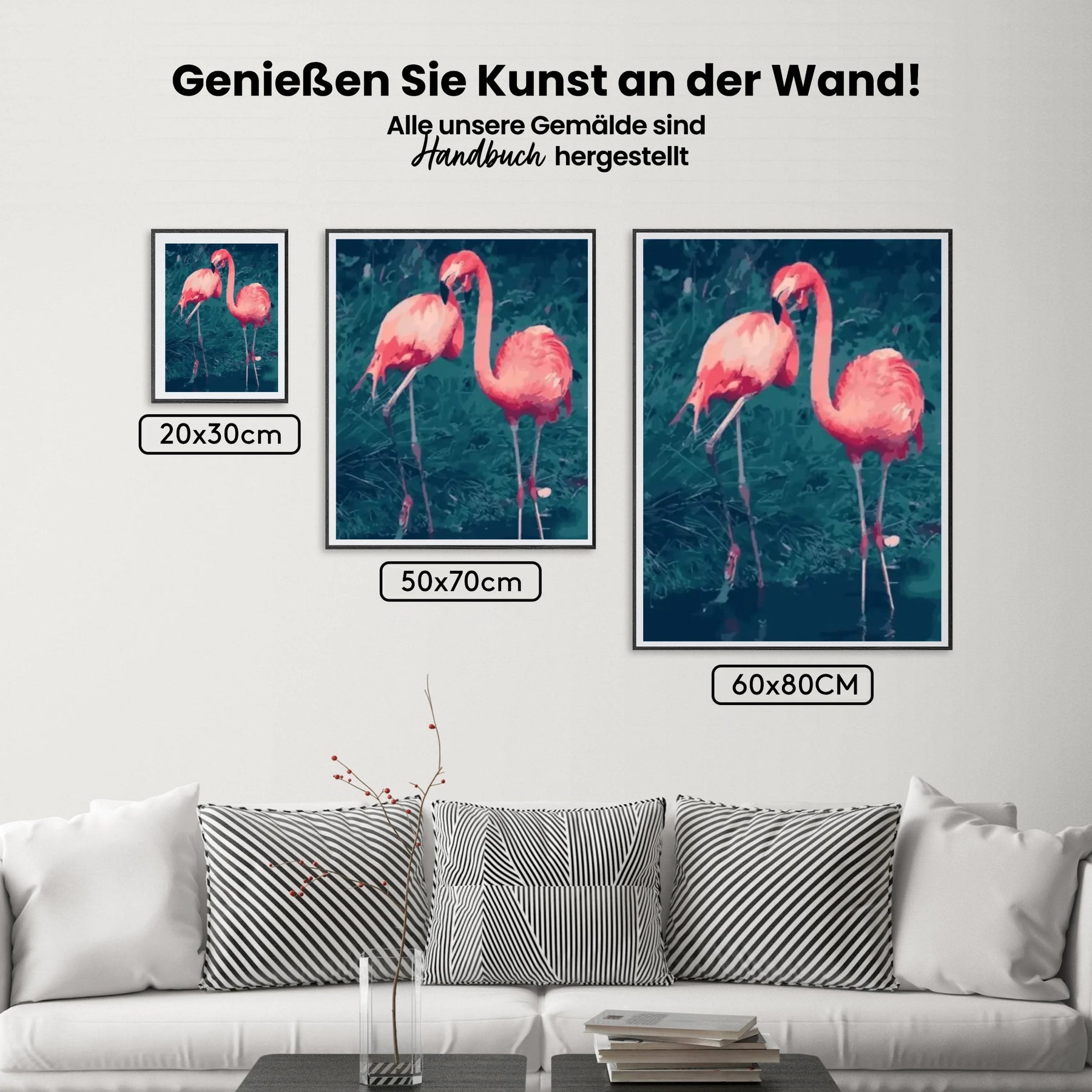 Malen nach Zahlen – Rosa Flamingos
