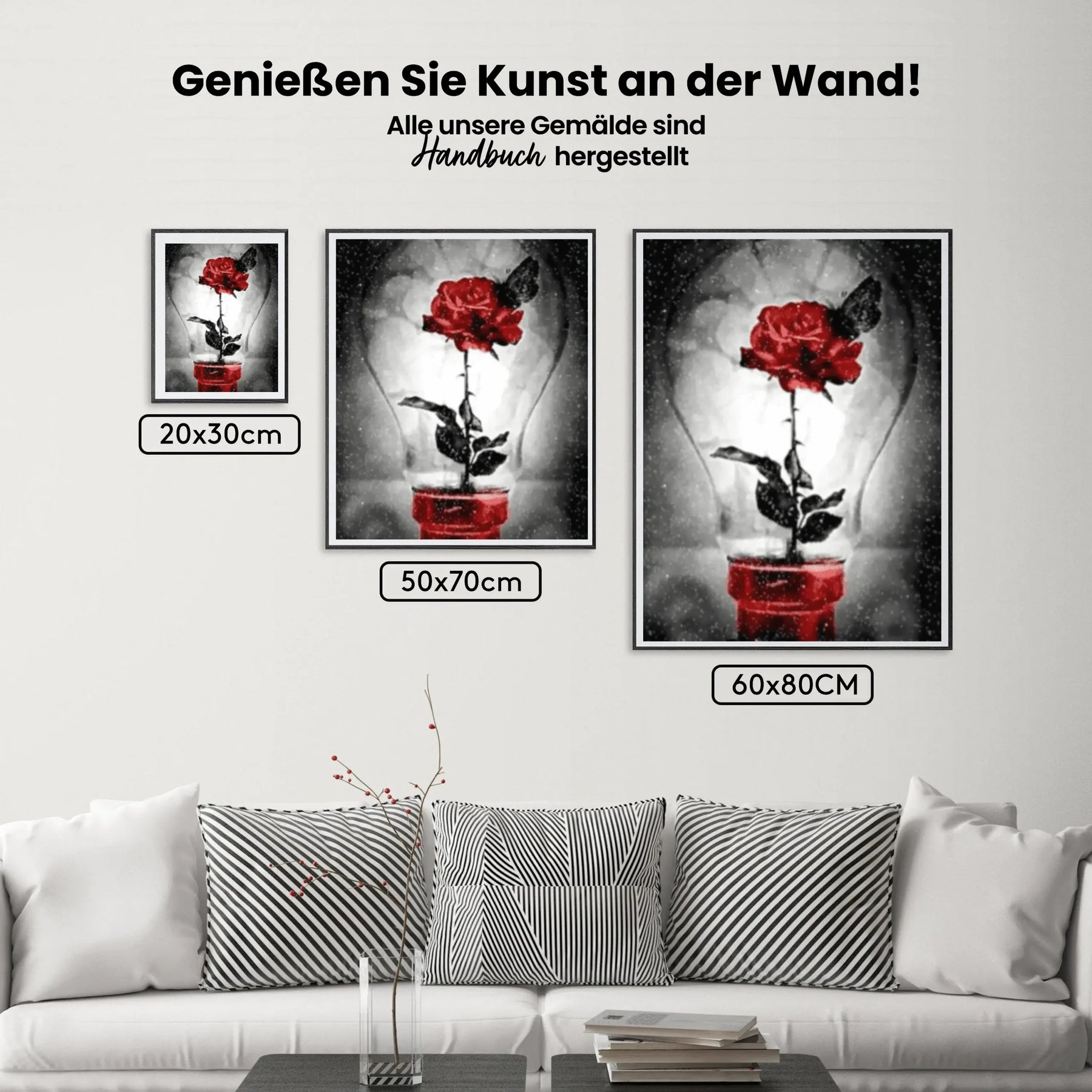 Malen nach Zahlen – Rose in Lampe