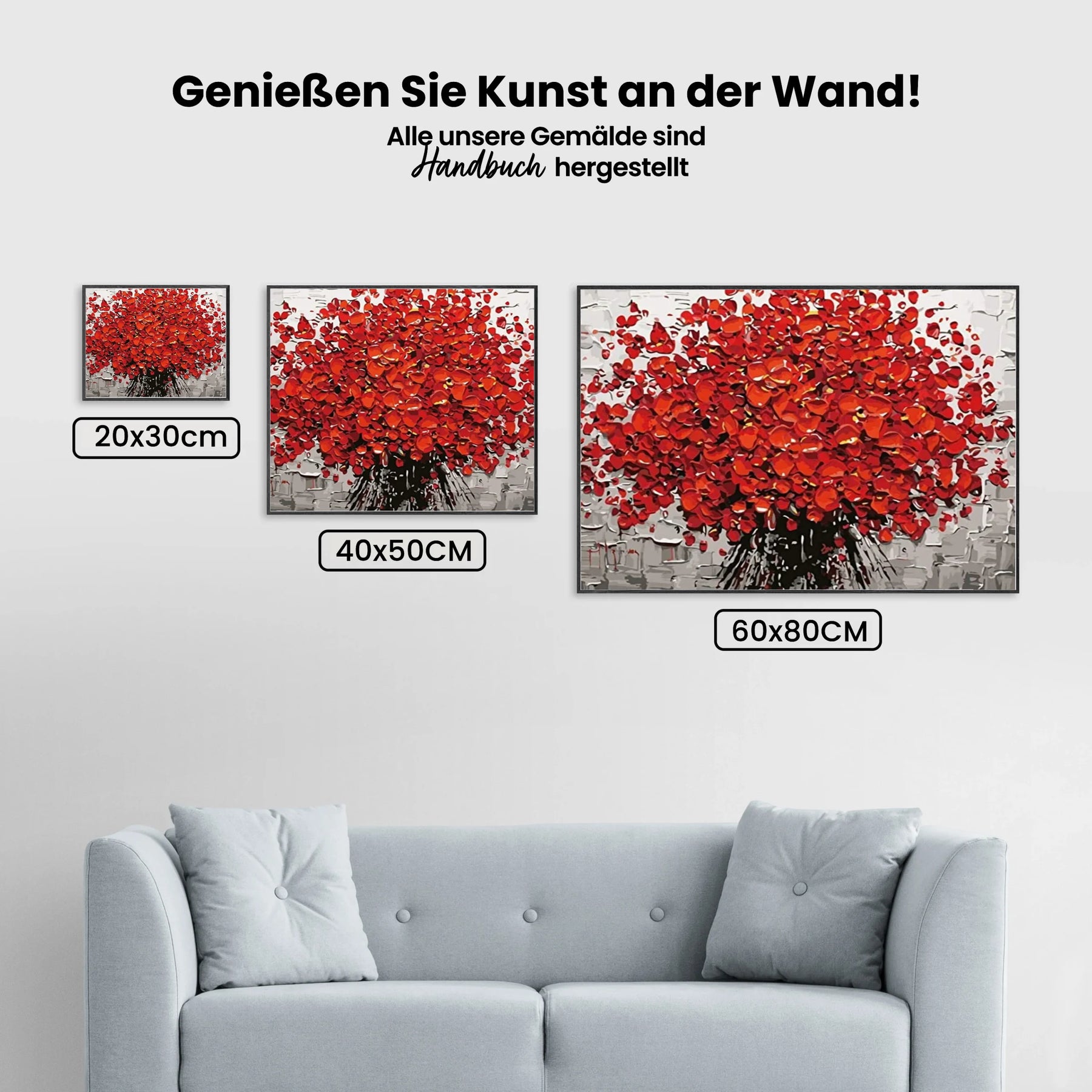 Malen nach Zahlen – Rote Blüten