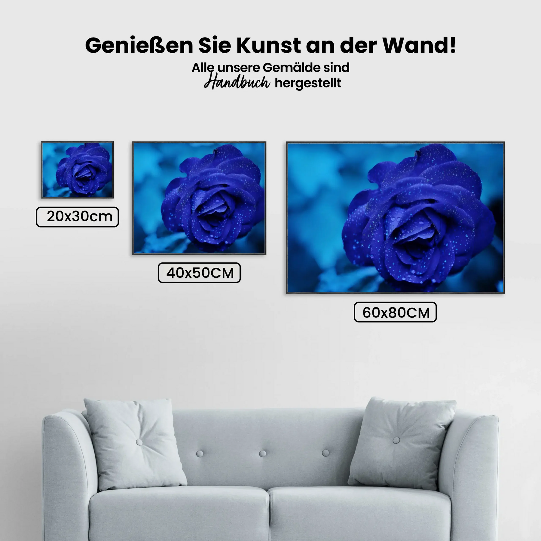 Malen nach Zahlen – Schöne blaue Rose