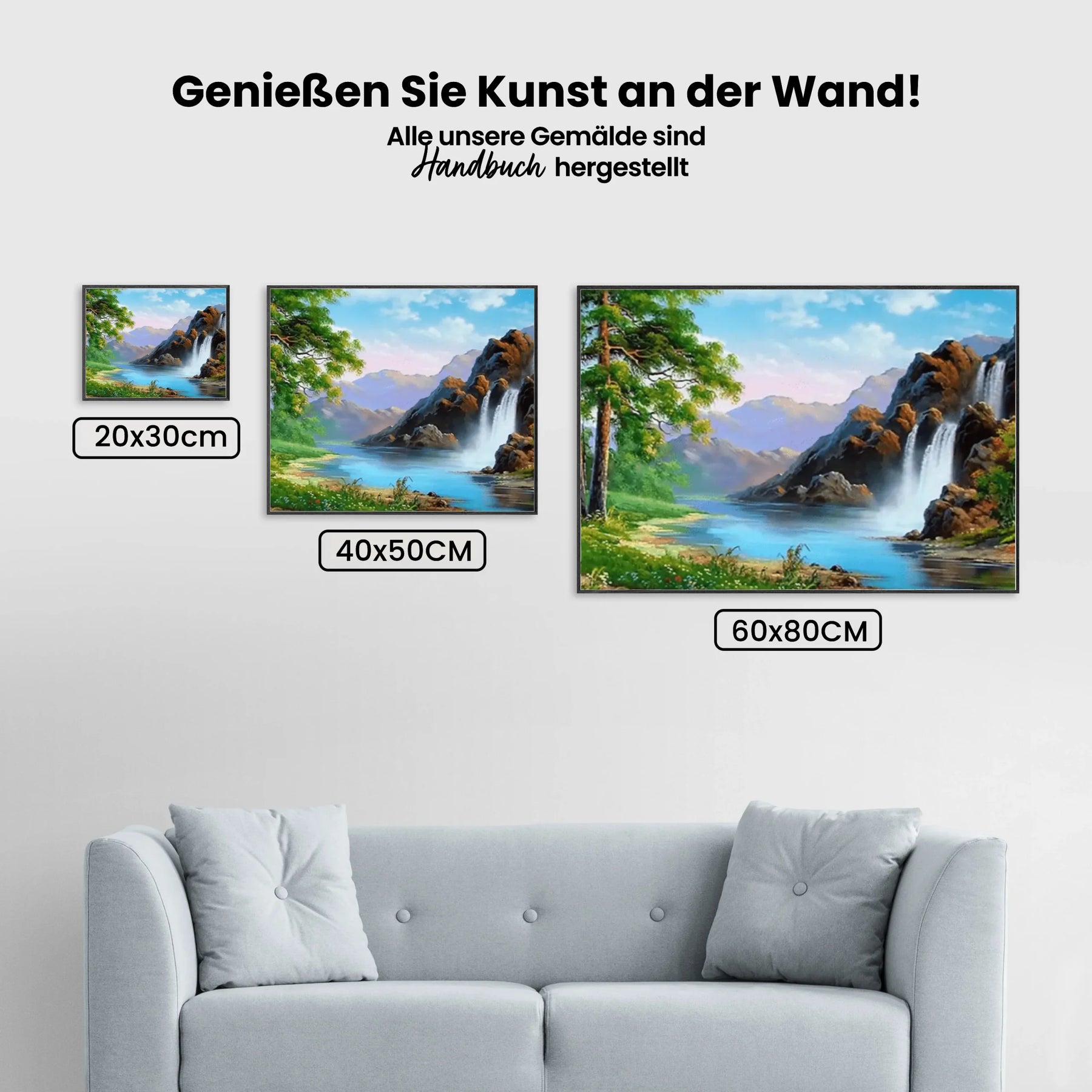 Malen nach Zahlen – Schöner Wasserfall